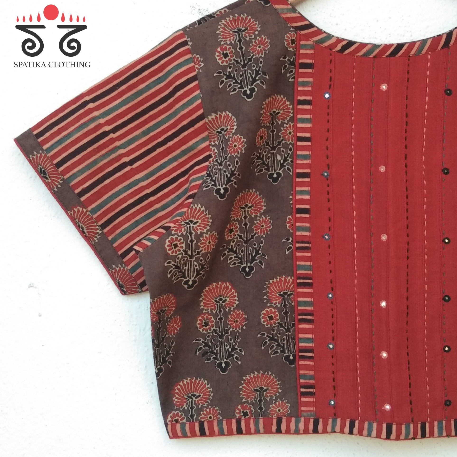 The Ajrak Pintuck Blouse