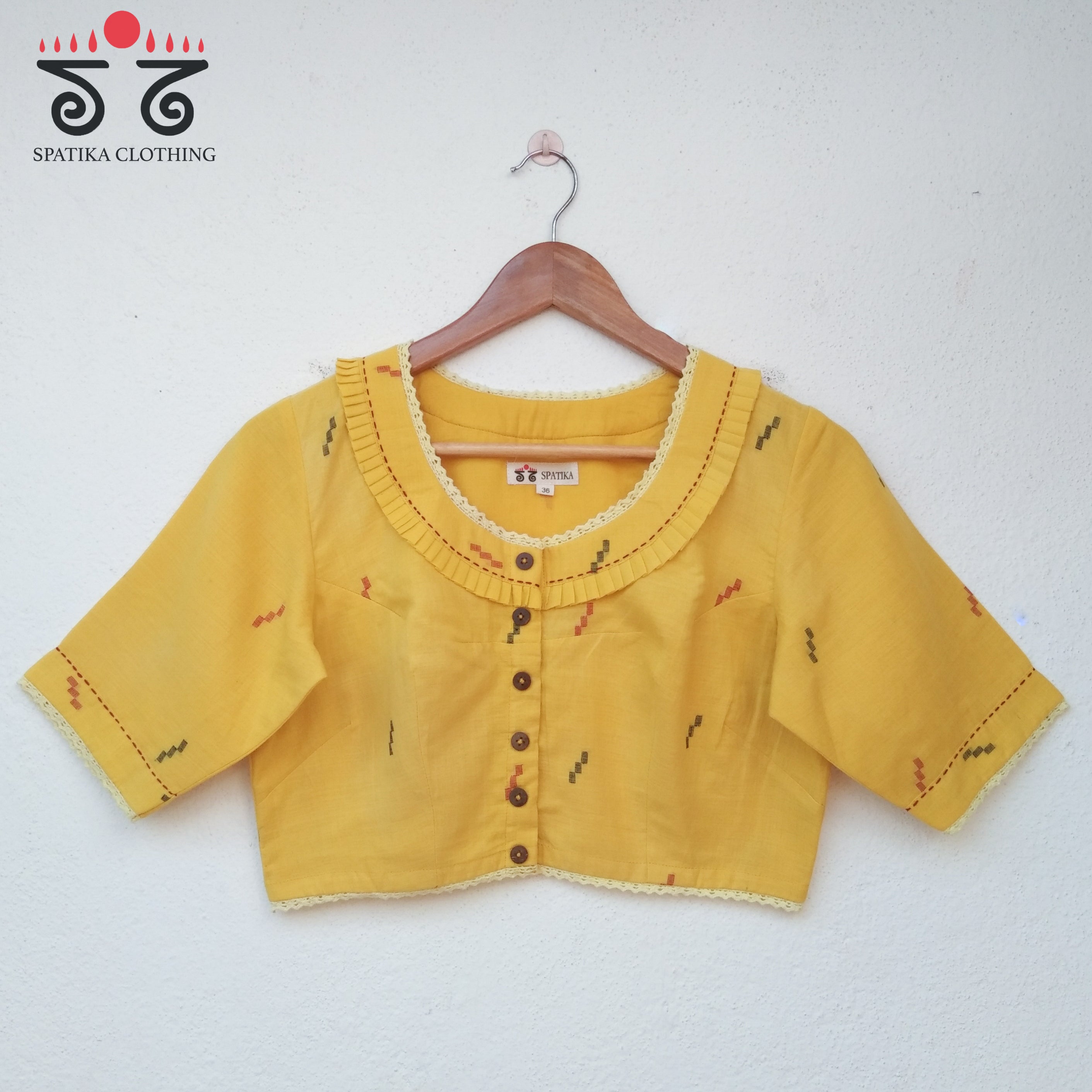 The Lace & Frilled Jamdhani Blouse