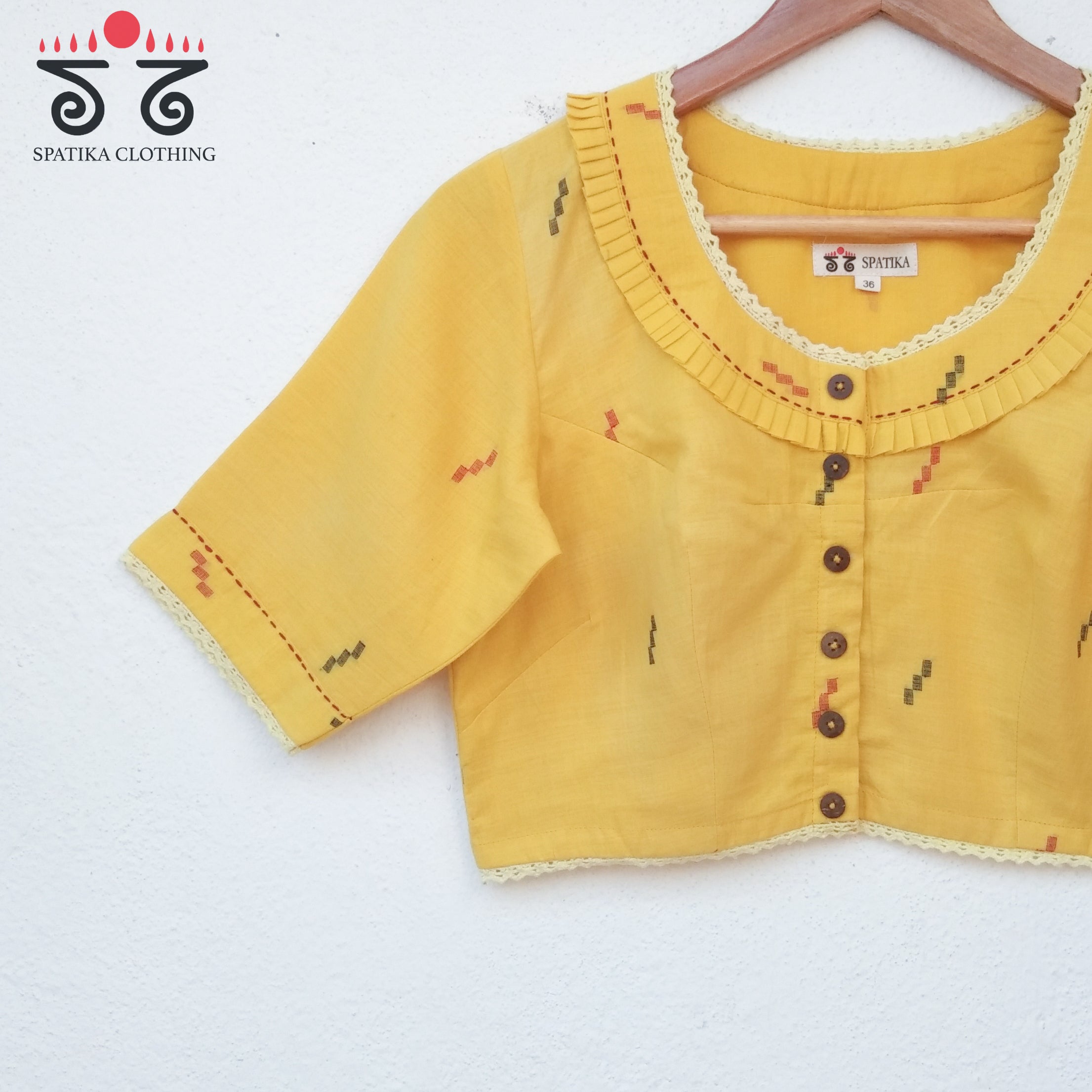 The Lace & Frilled Jamdhani Blouse