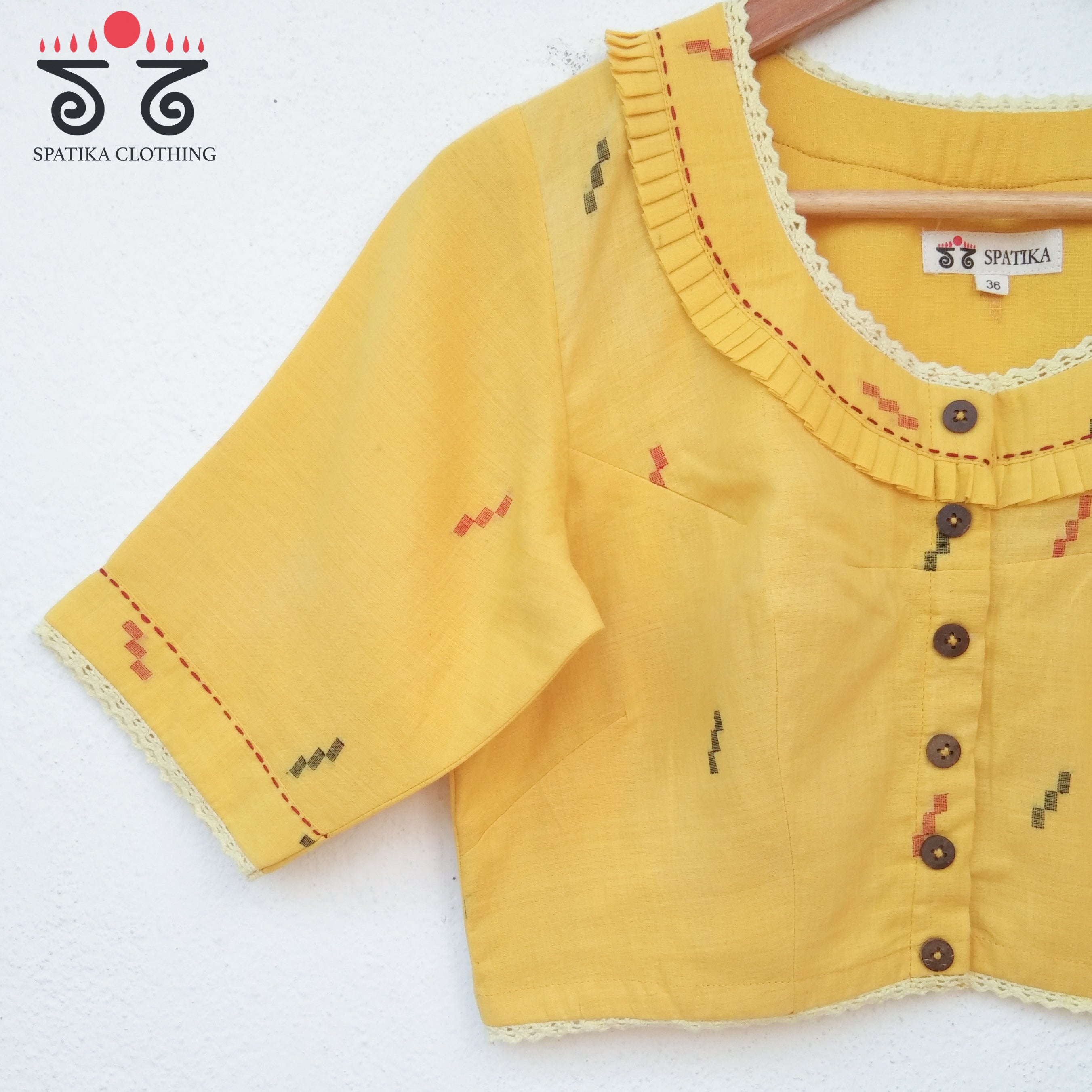 The Lace & Frilled Jamdhani Blouse