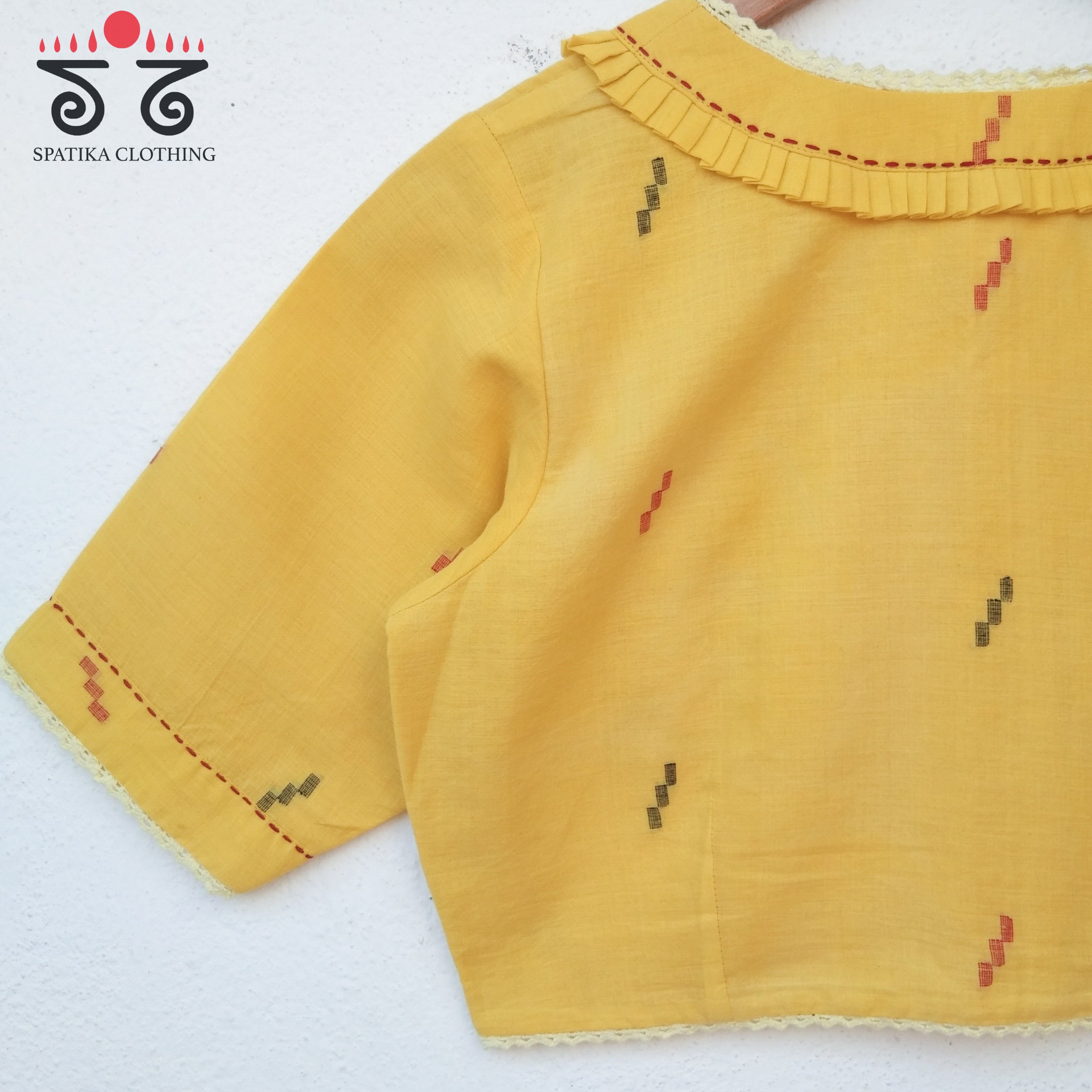 The Lace & Frilled Jamdhani Blouse