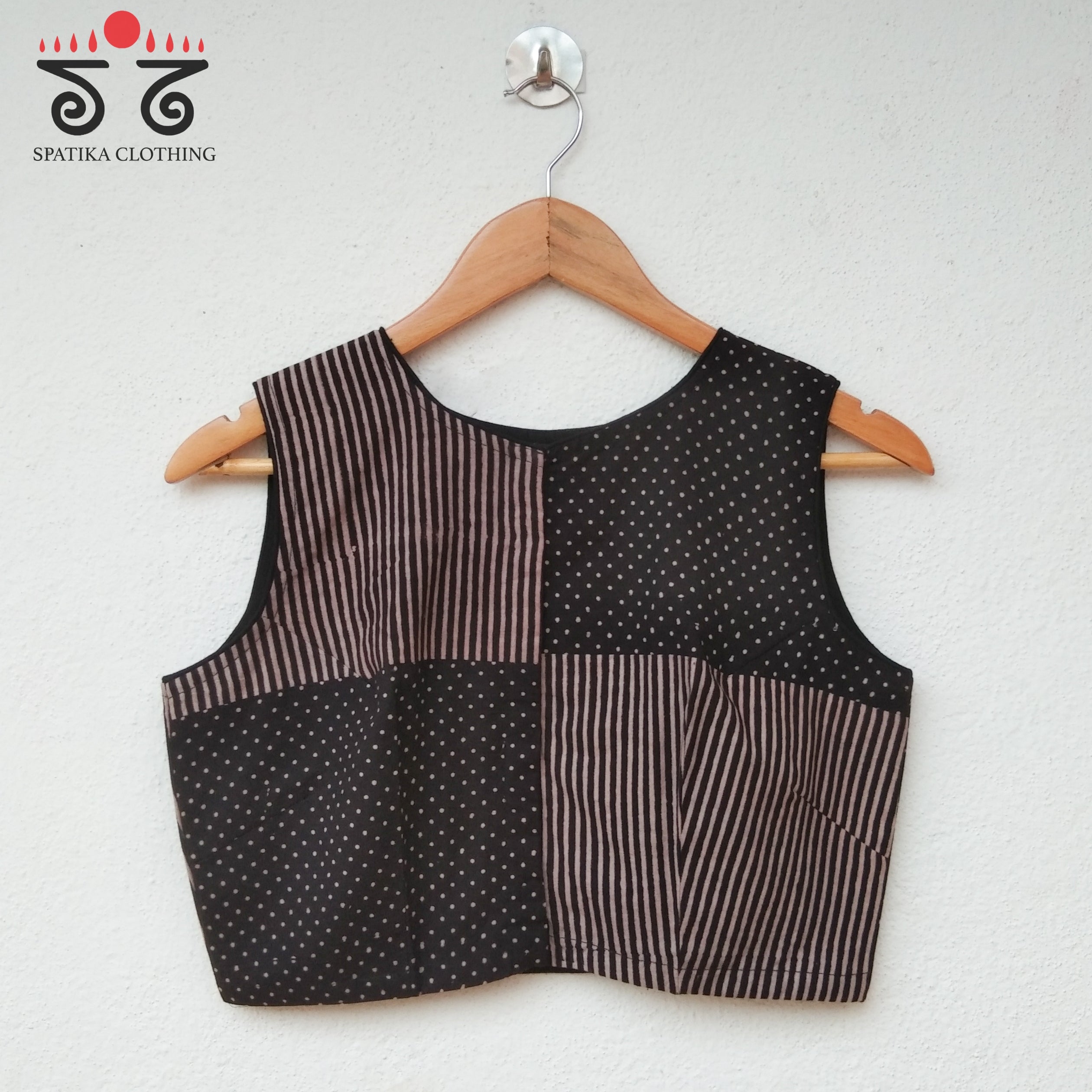Dots & Stripes - Sleeveless Blouses in Ajrak