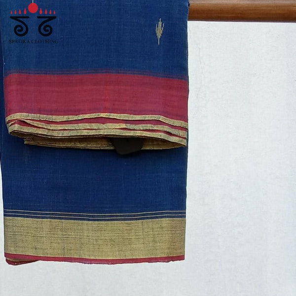 Ponduru Jamdhani Handspun Cotton Saree - Ganga Jamuna Border with Special Blouse