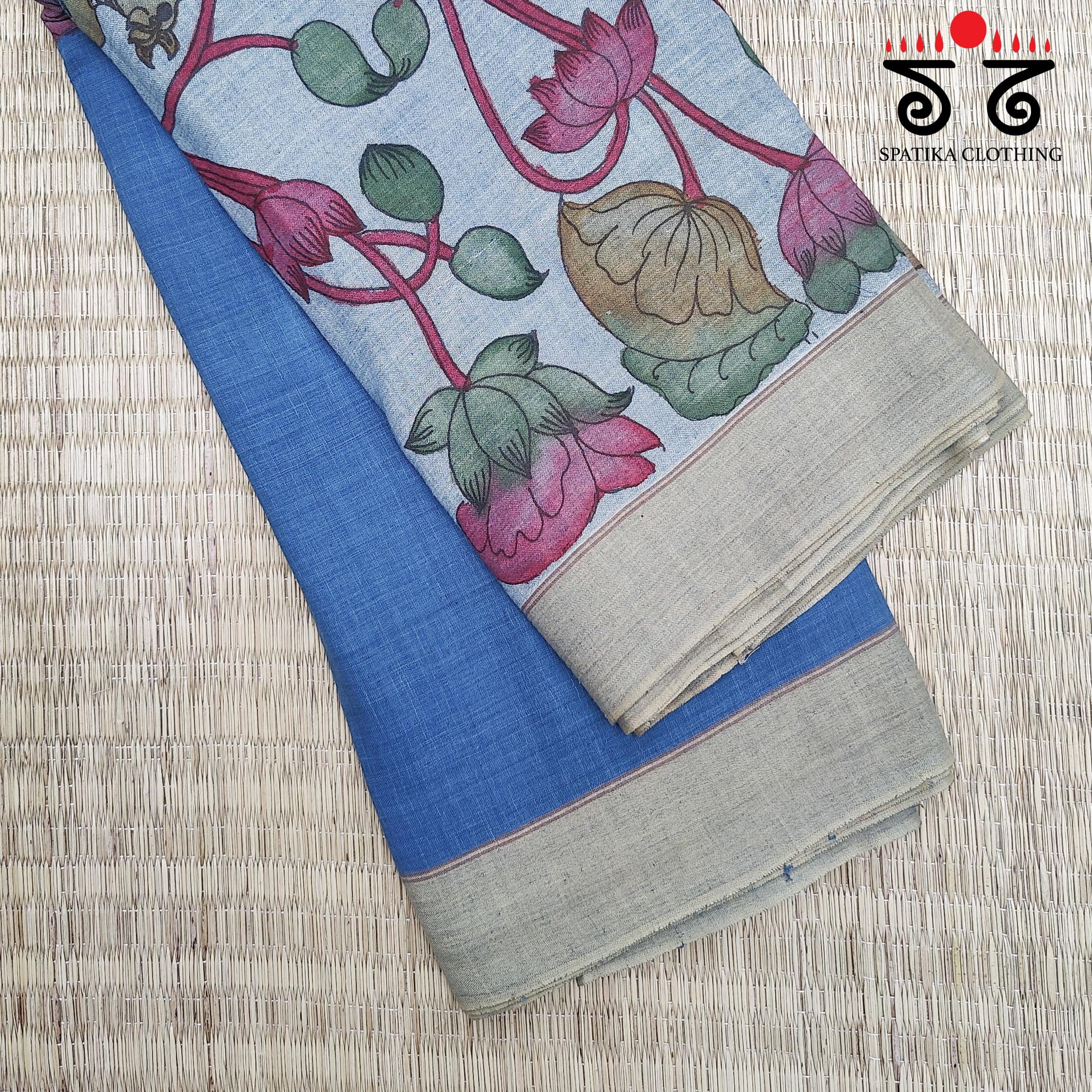 Pen Kalamkari Handpainted Saree