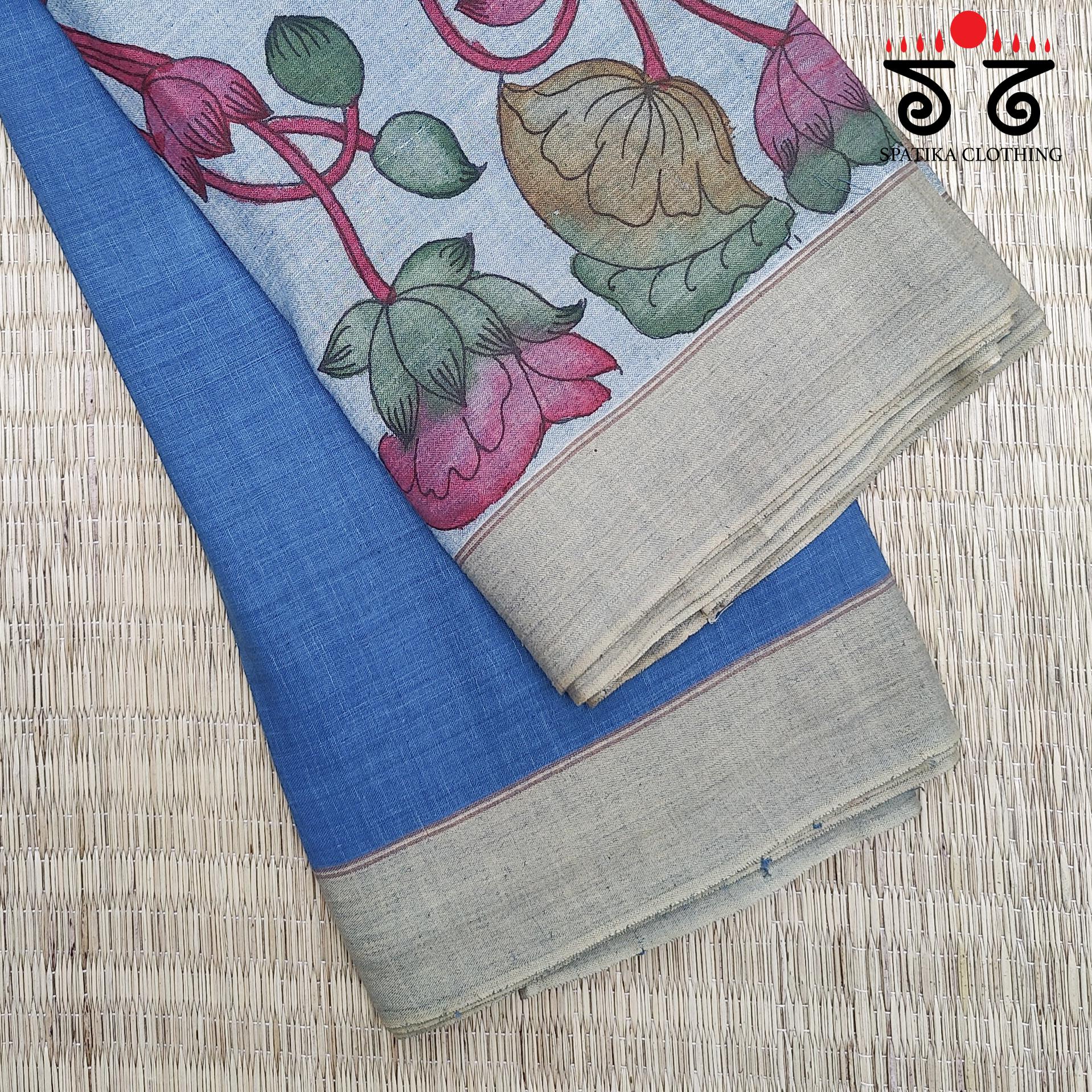 Pen Kalamkari Handpainted Saree