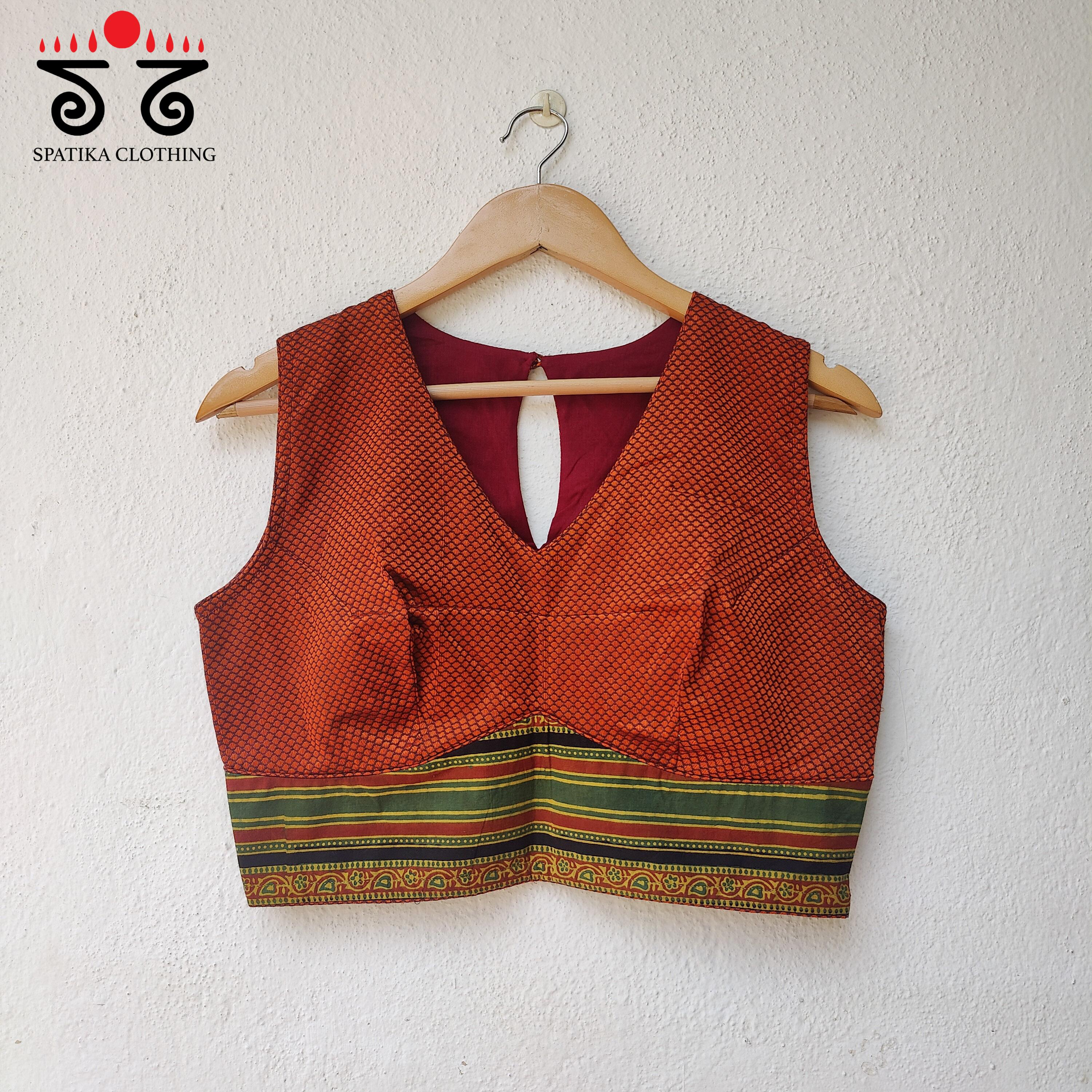 The Khun - Ajrakh sleeveless Blouse