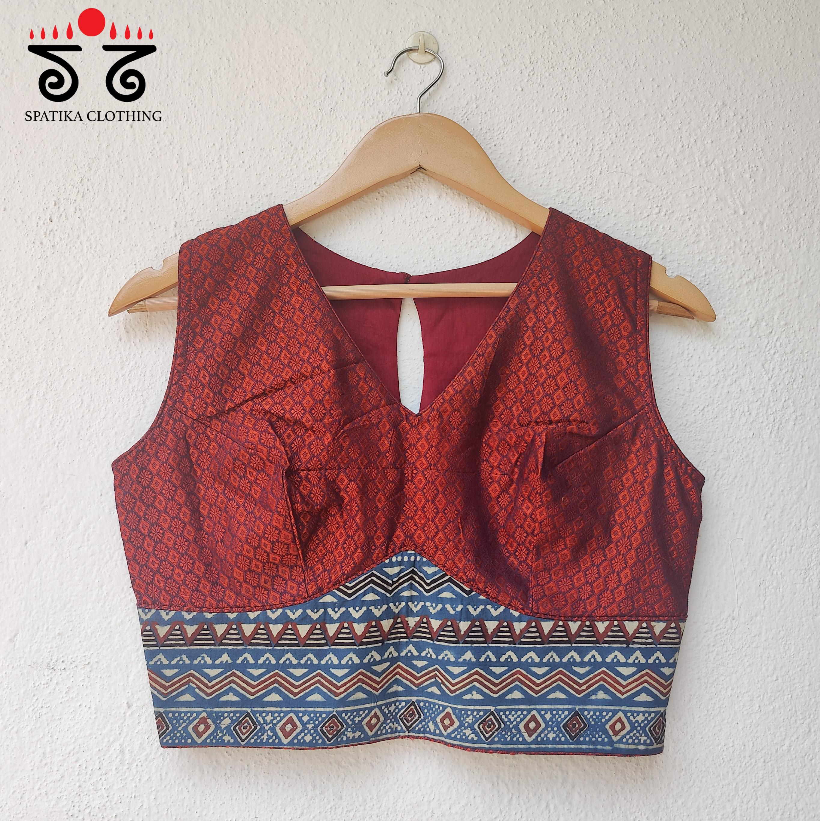 The Khun - Ajrakh sleeveless Blouse