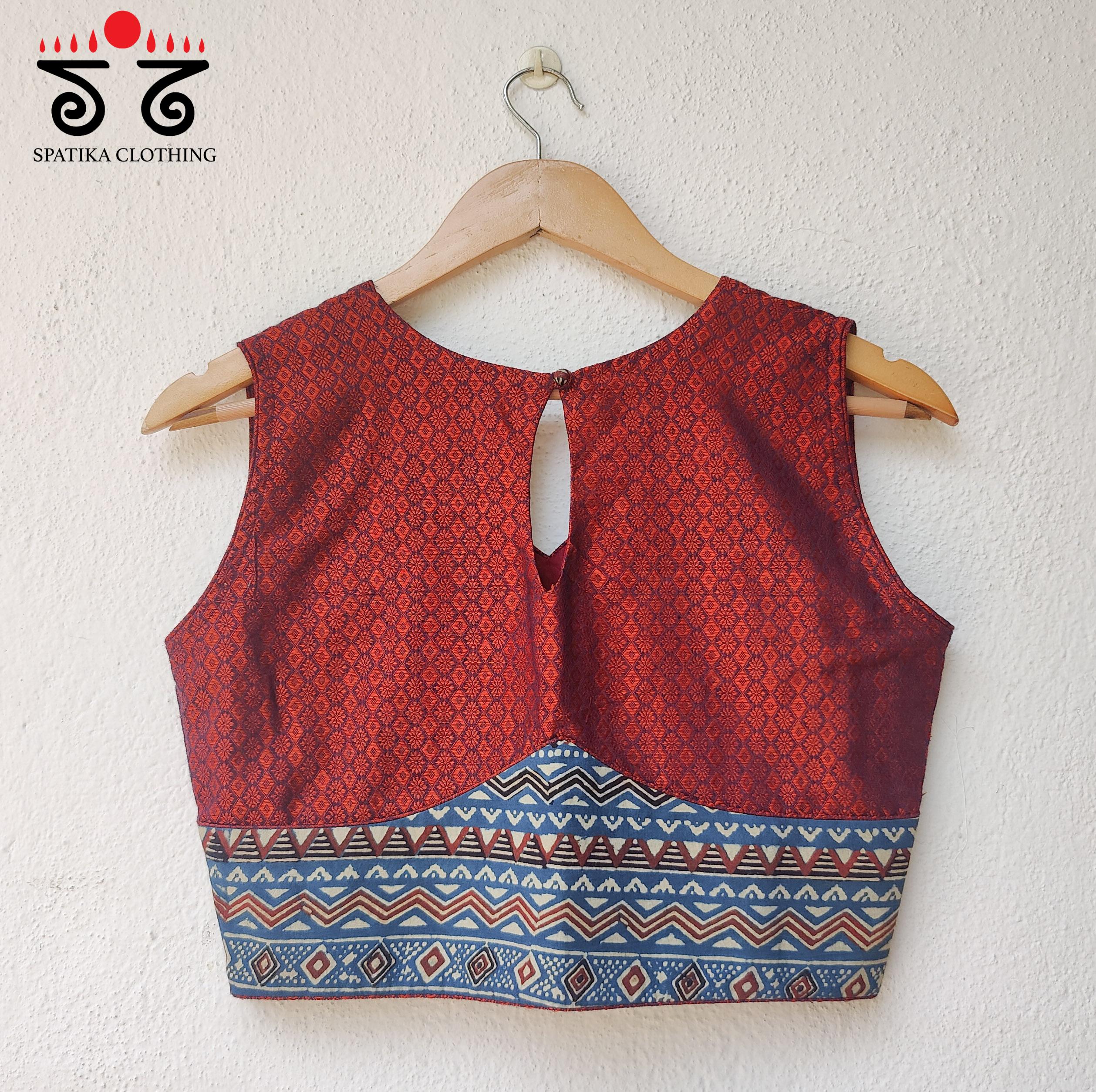 The Khun - Ajrakh sleeveless Blouse
