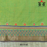 Lambani Handembroidery on Mangalagiri cotton Saree