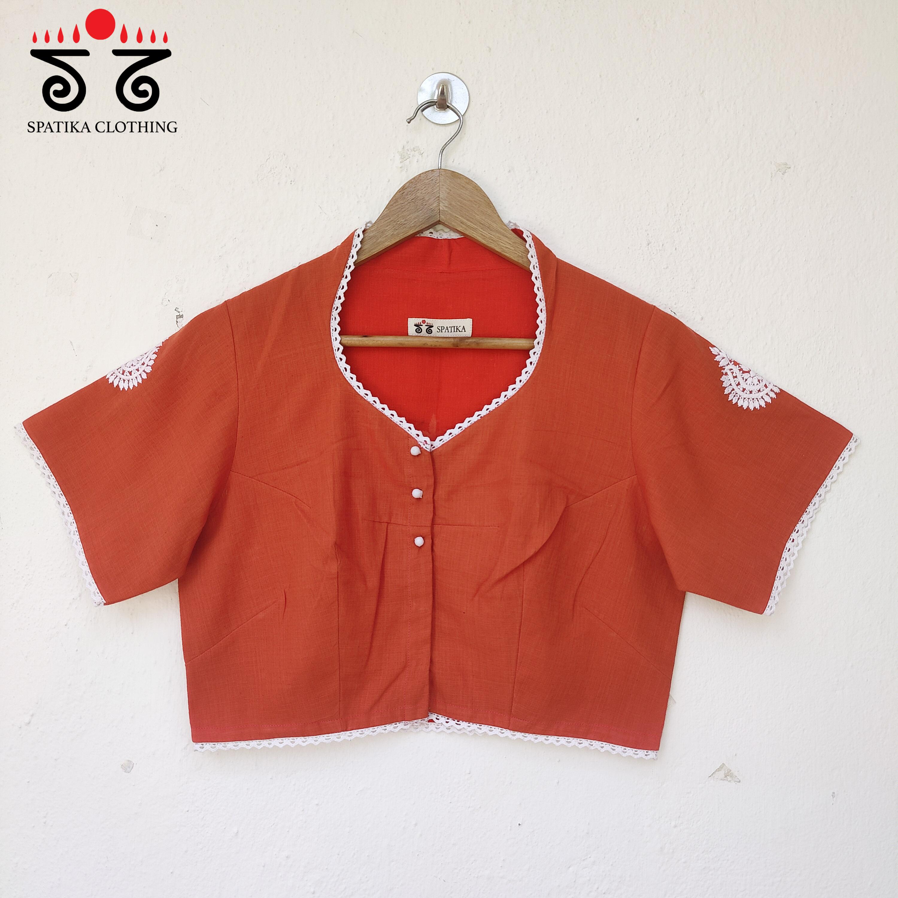 The Solid Chikankari and Lace Blouse - New Edition