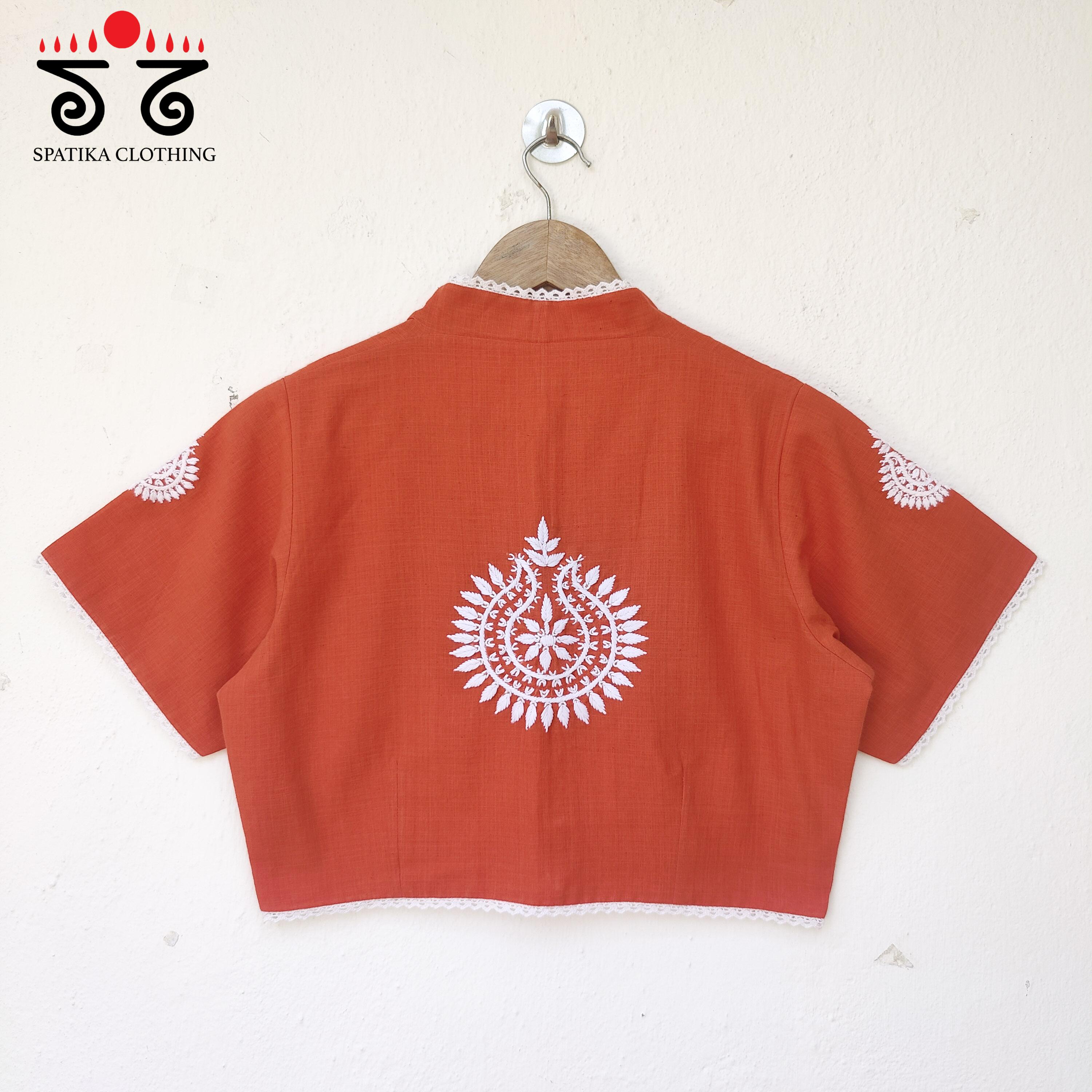 The Solid Chikankari and Lace Blouse - New Edition