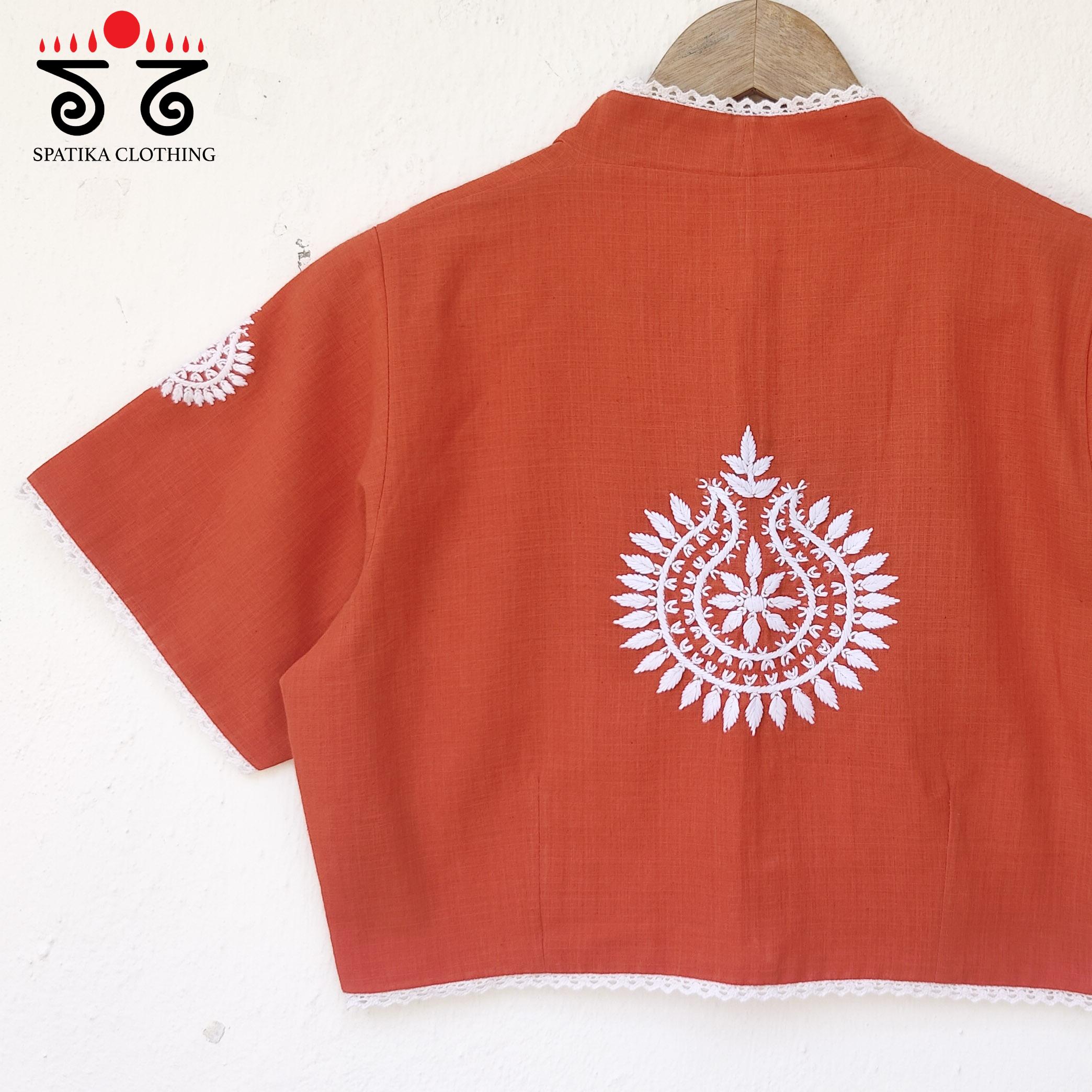 The Solid Chikankari and Lace Blouse - New Edition