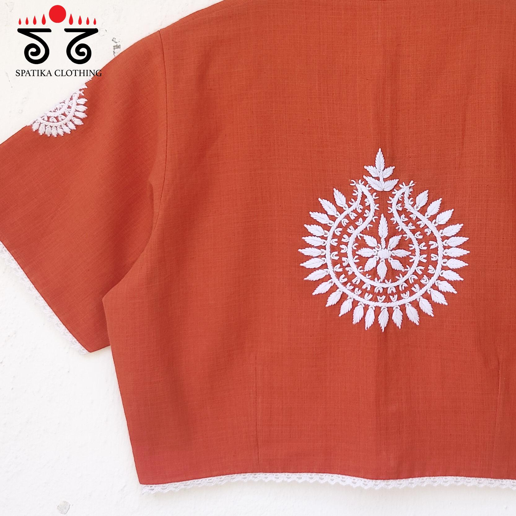 The Solid Chikankari and Lace Blouse - New Edition