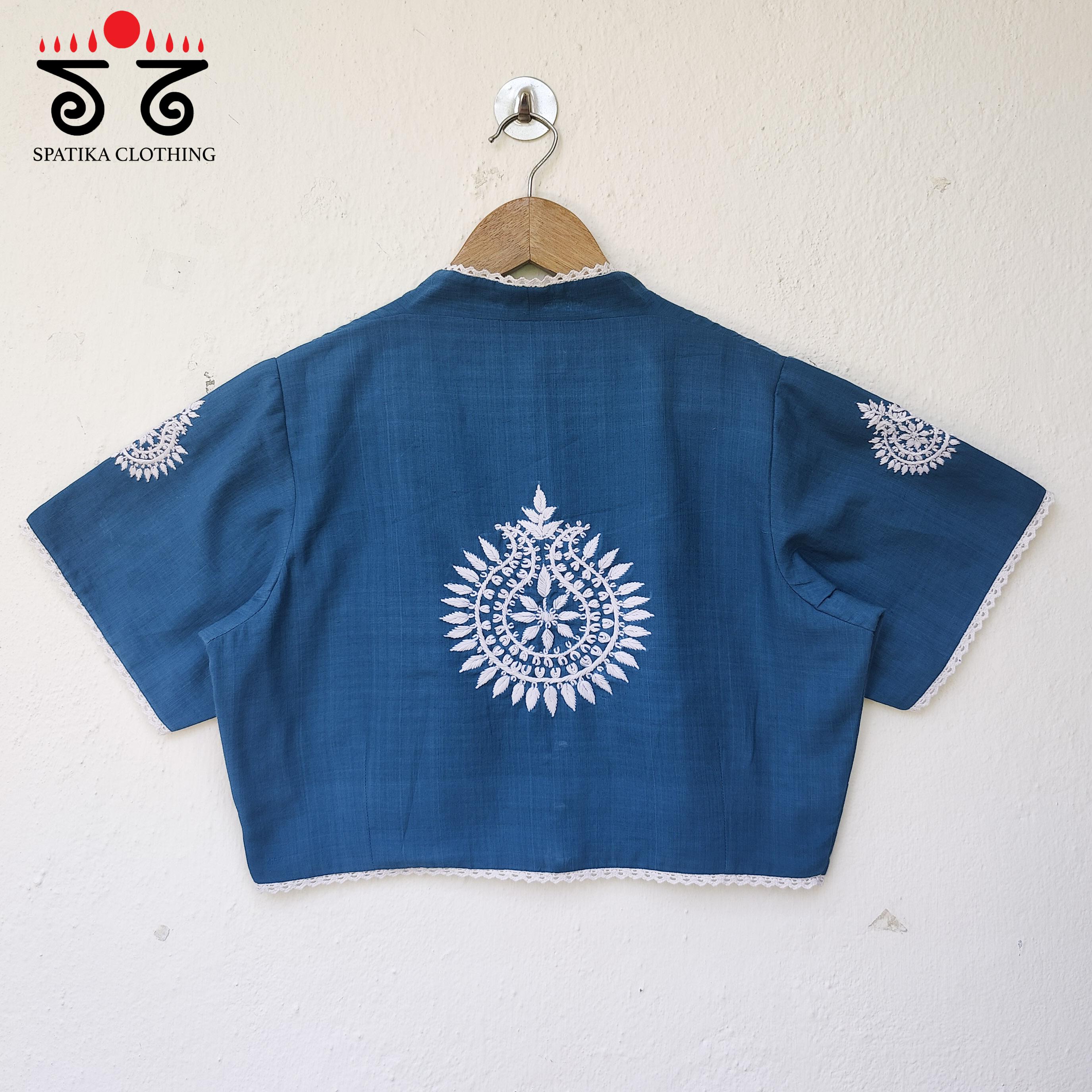 The Solid Chikankari and Lace Blouse - New Edition