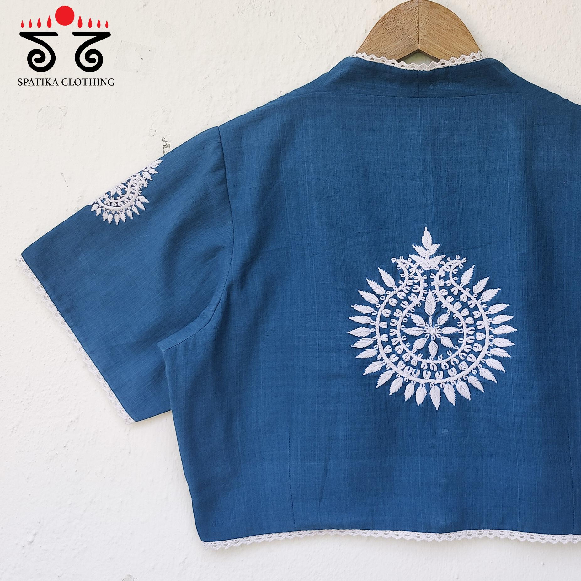 The Solid Chikankari and Lace Blouse - New Edition