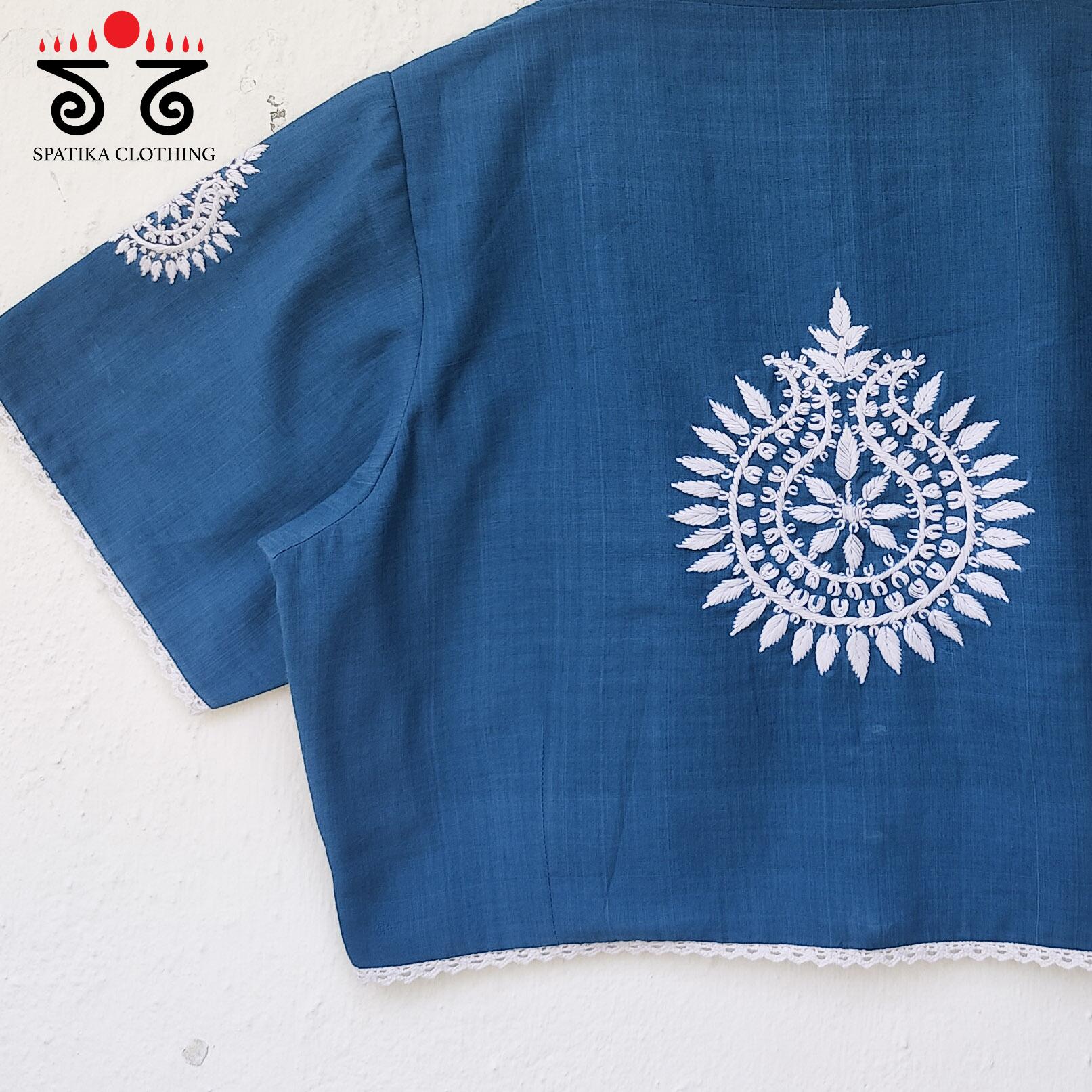 The Solid Chikankari and Lace Blouse - New Edition