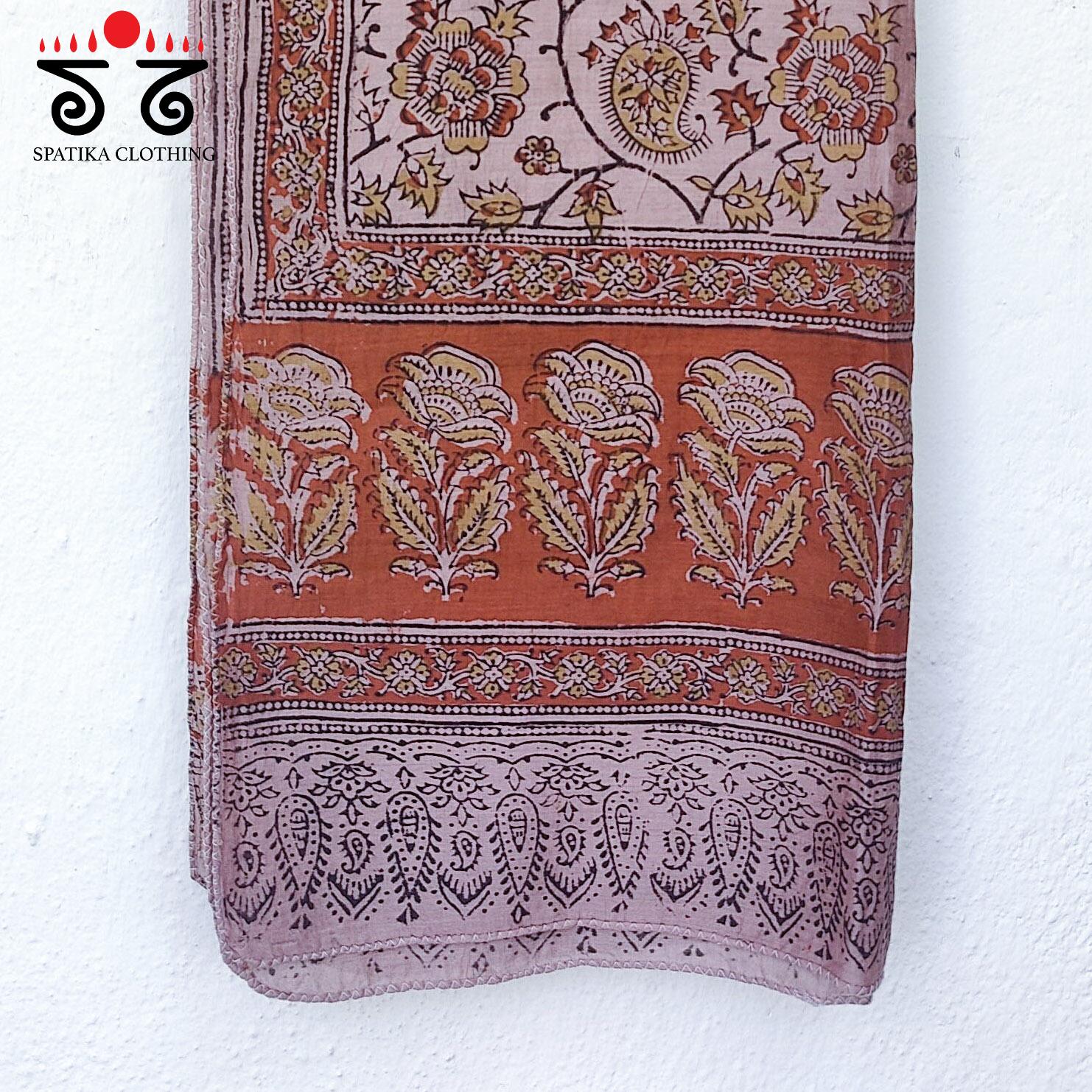 Ajrakh on Silk Cotton Stole - Natural Dyes