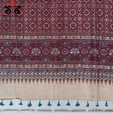Ajrakh on Handwoven Cotton Dupatta - Natural Dyes