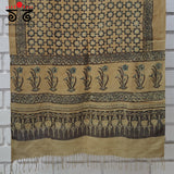 Ajrakh on Linen Cotton Dupatta - Natural Dyes