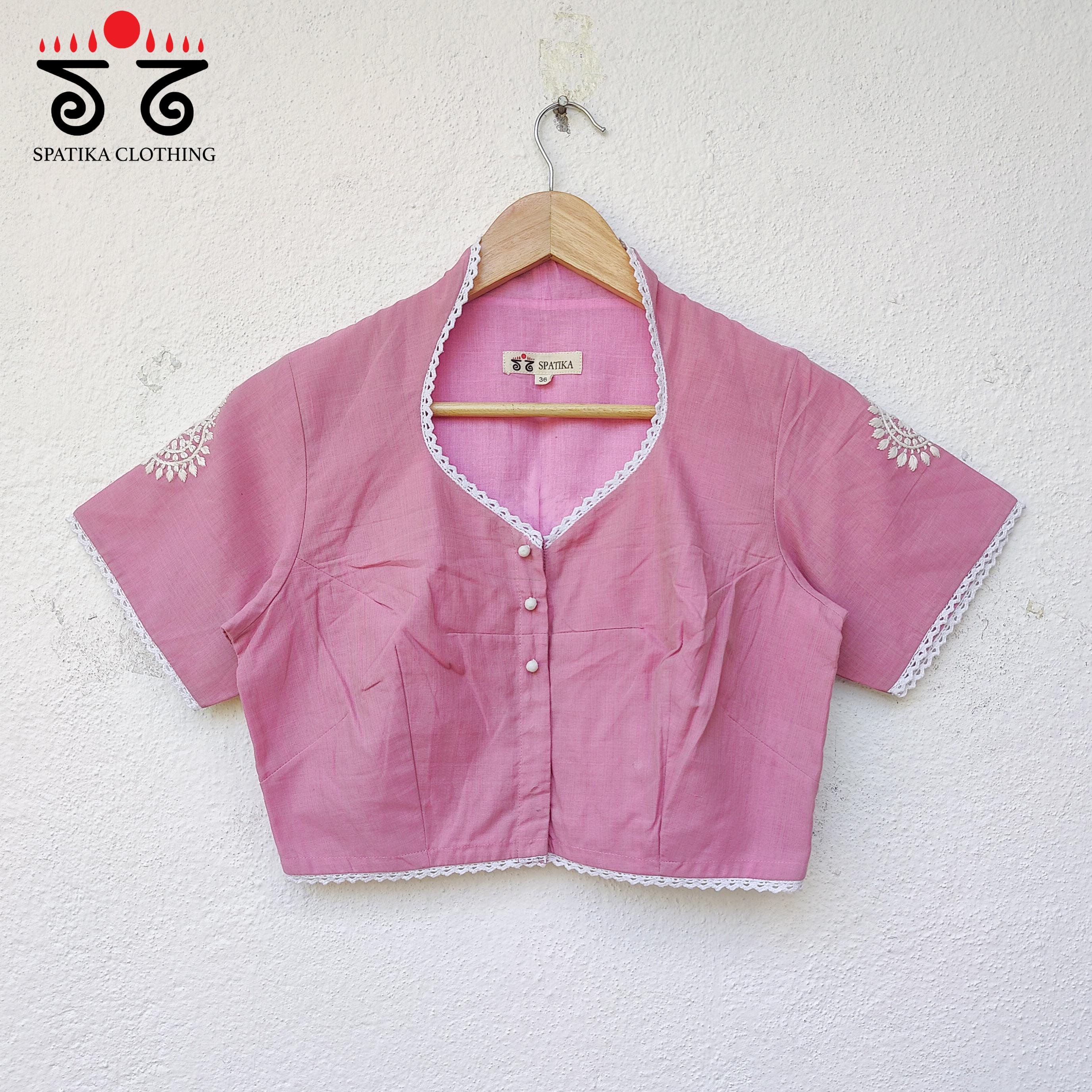 The Solid Chikan and Lace Blouse - New Edition