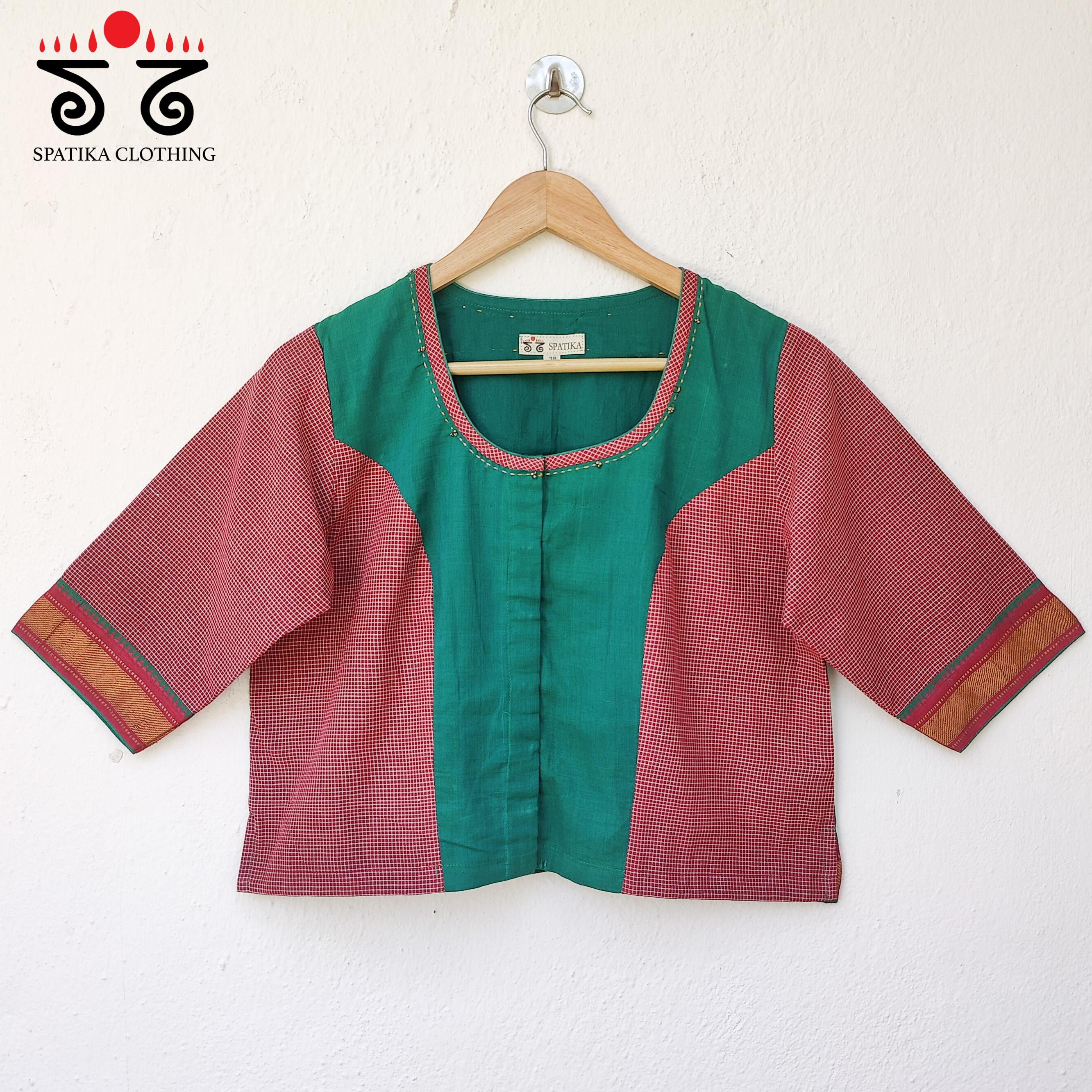 Saraswathi Pen Kalamkari Handwoven Crop Top