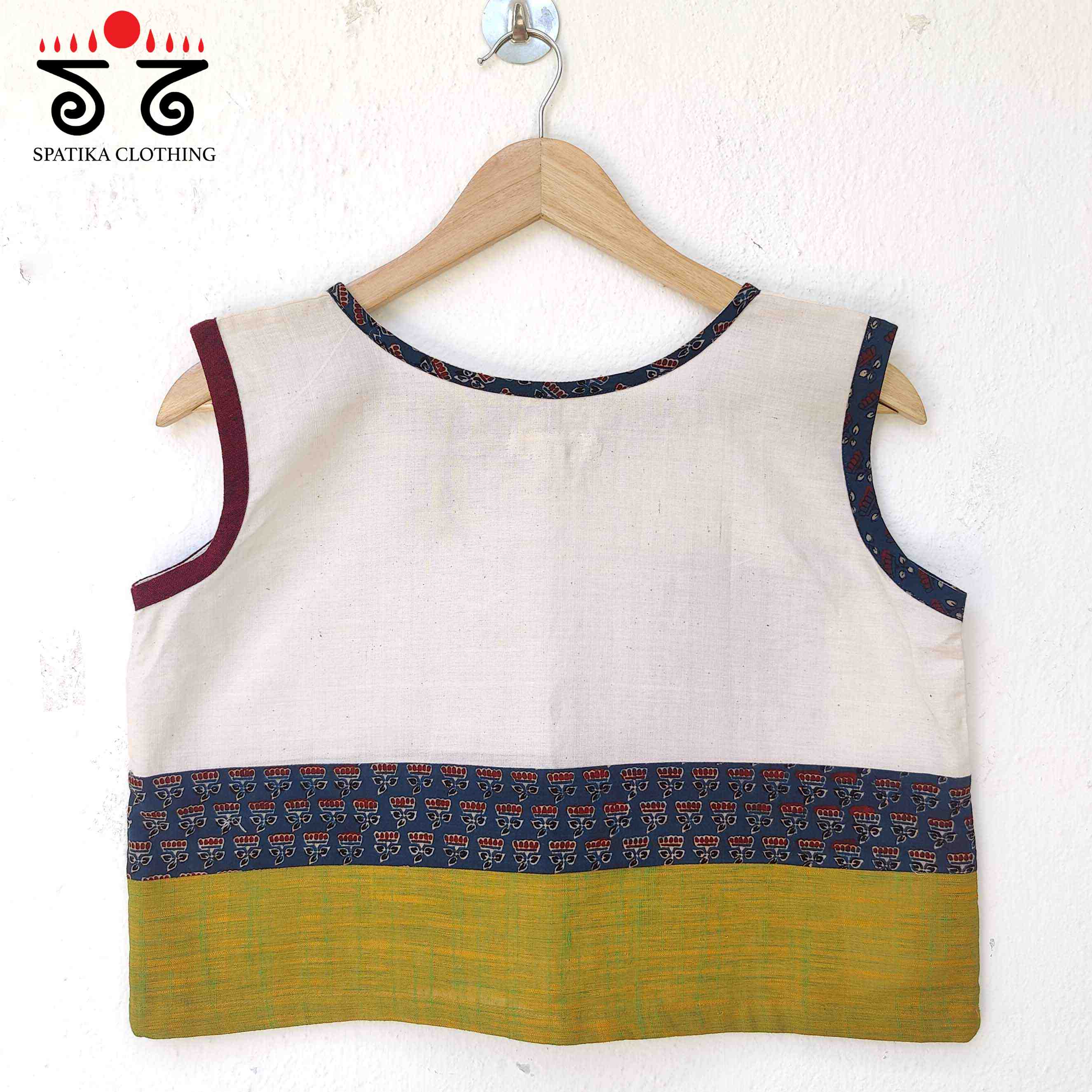 Ajrakh Patch Pocket Crop Top