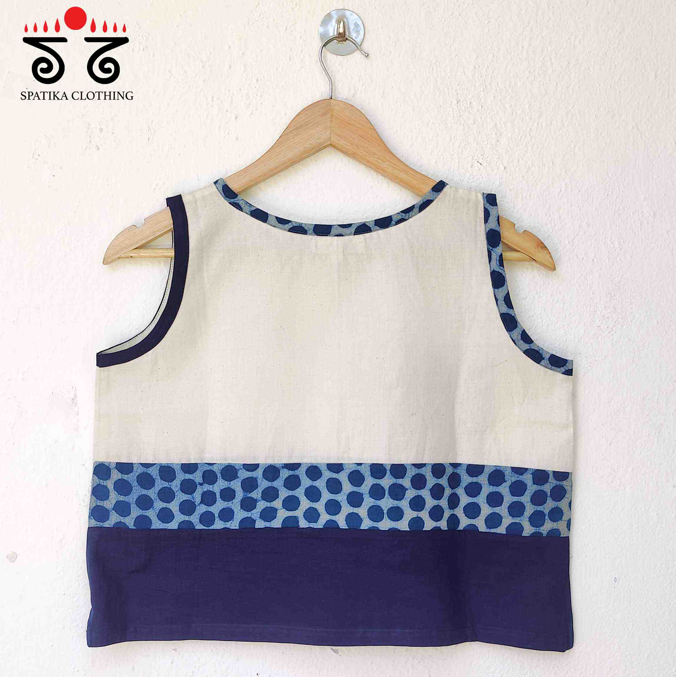 Ajrakh Patch Pocket Crop Top