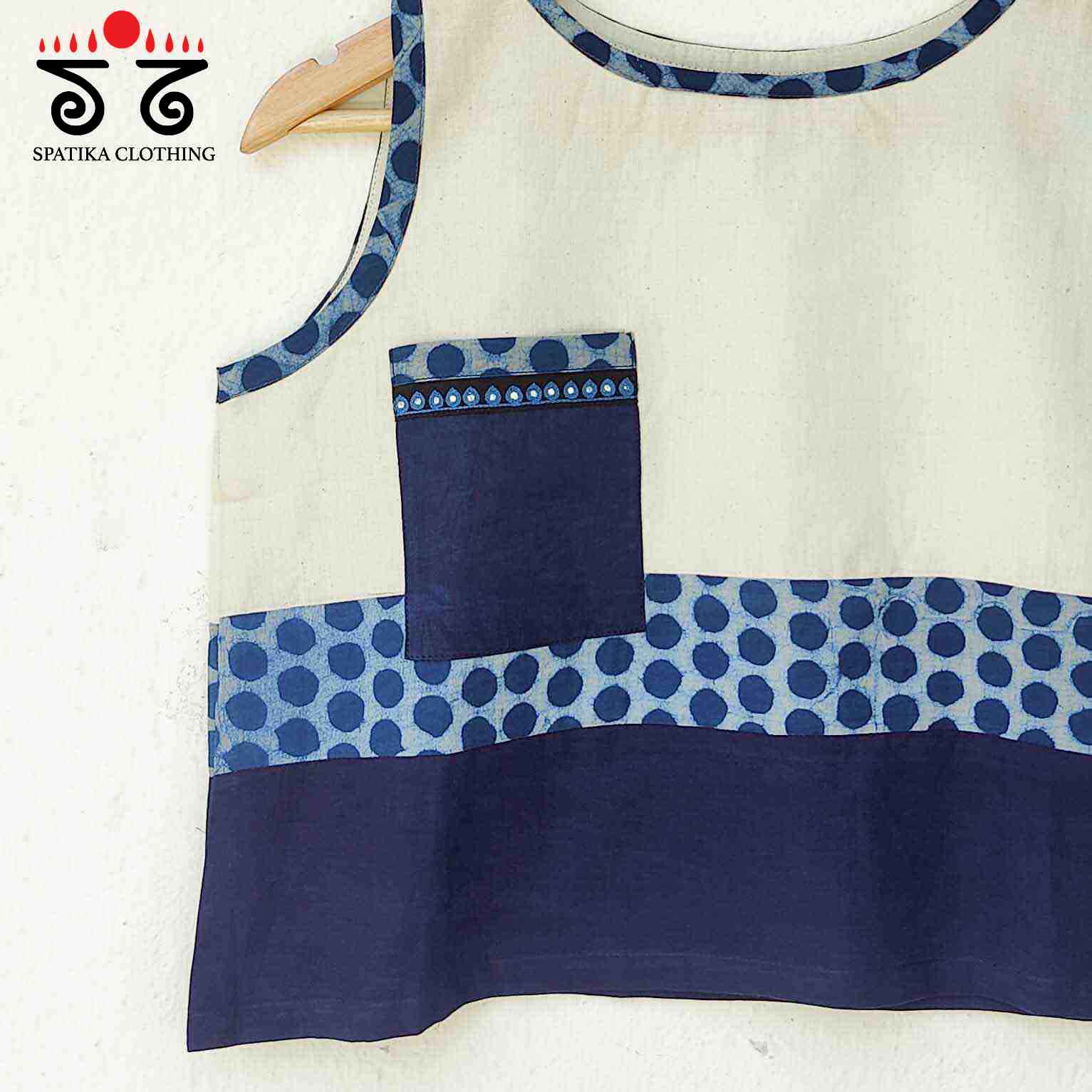 Ajrakh Patch Pocket Crop Top