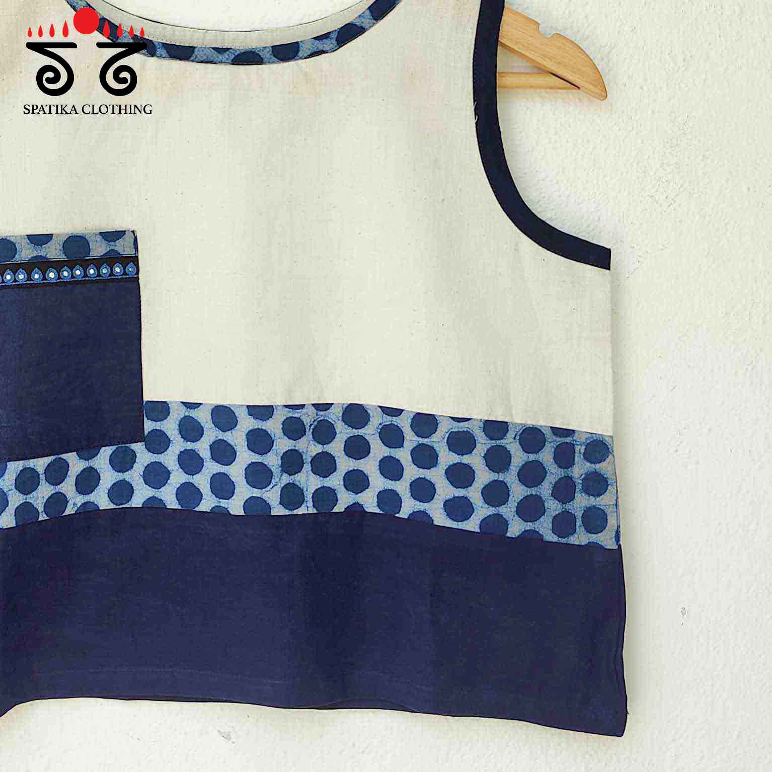 Ajrakh Patch Pocket Crop Top