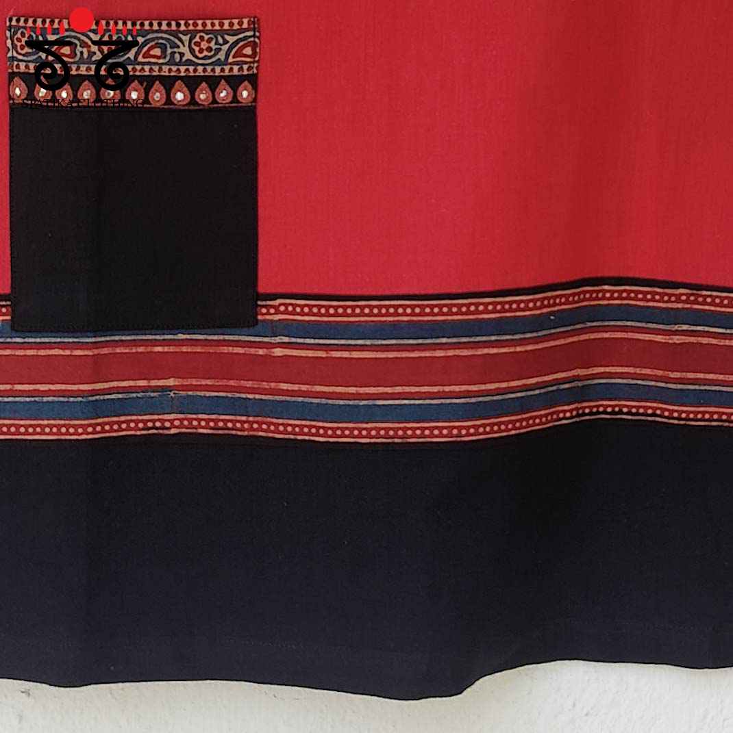 Ajrakh Patch Pocket Crop Top