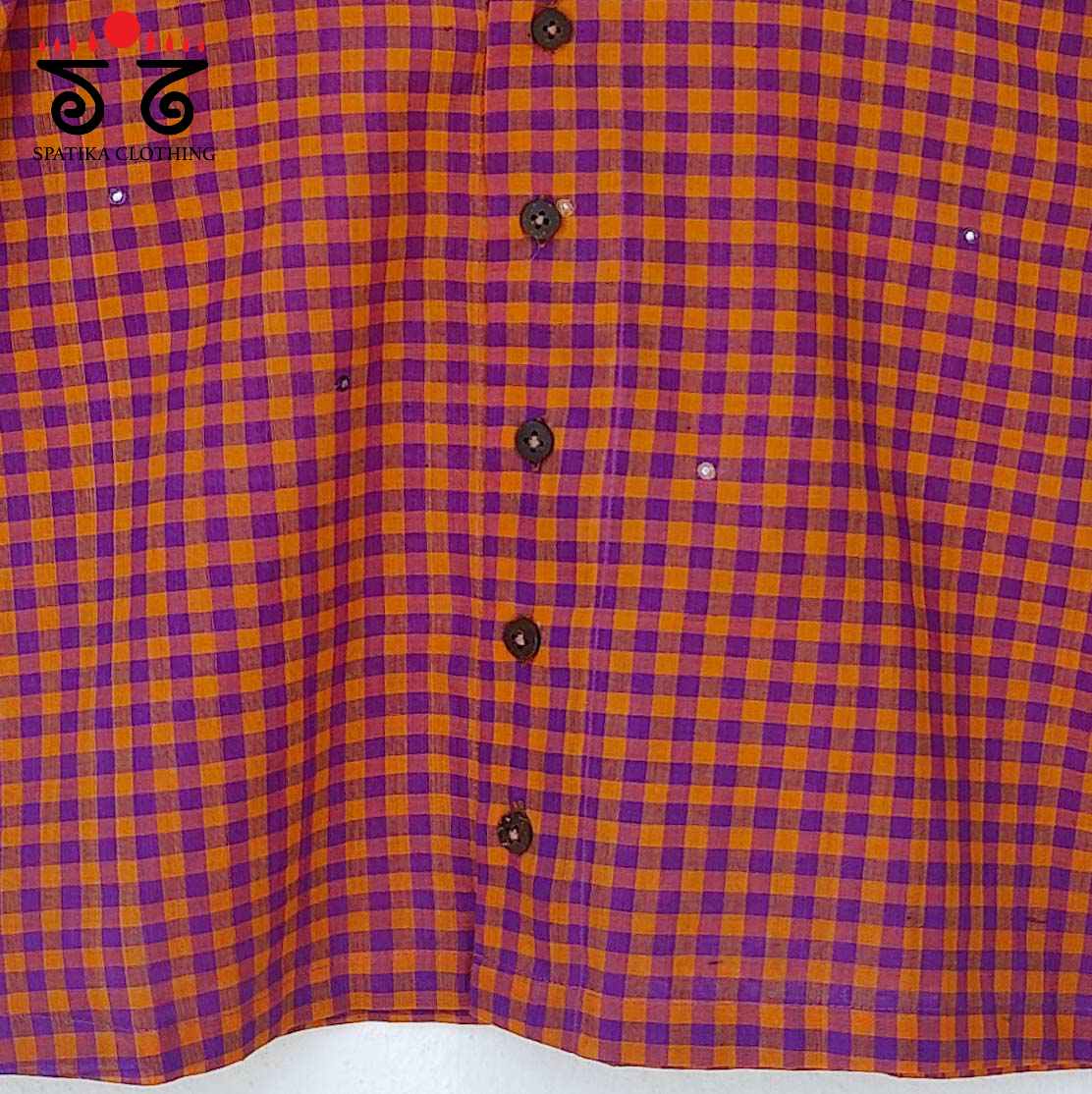 Checked Hand Embroidered Crop Top