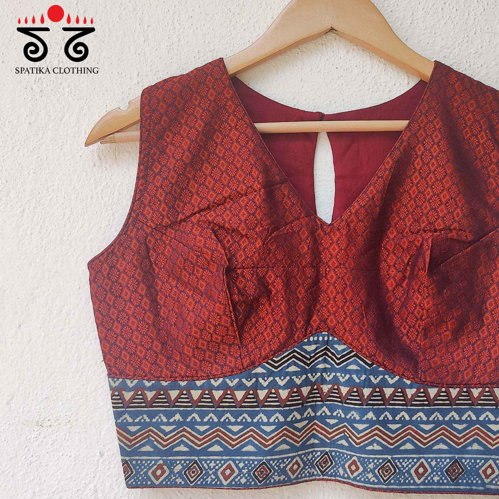 The Khun - Ajrakh sleeveless Blouse