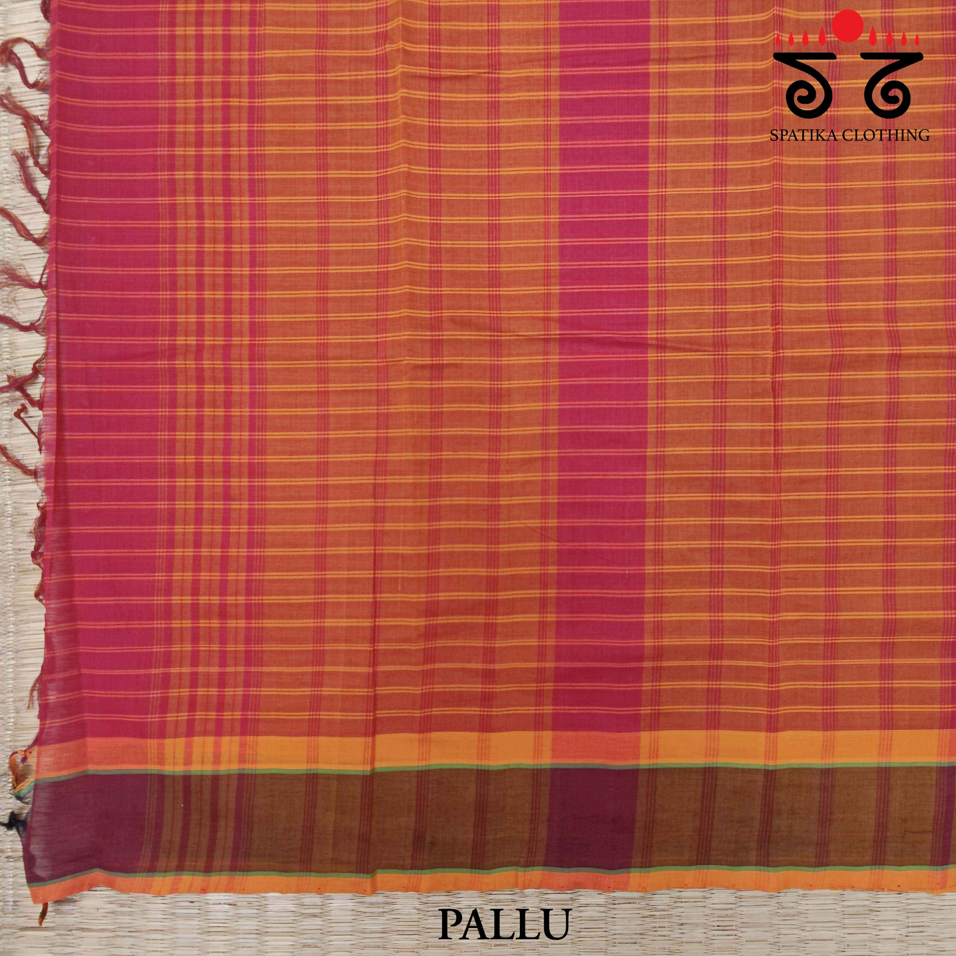 Checked Handwoven Kanchi Cotton Saree