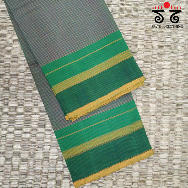 Checked Handwoven Kanchi Cotton Saree