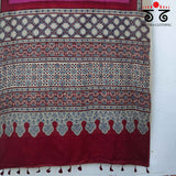 Ajrak - Bandhani on Mulmul Cotton Saree