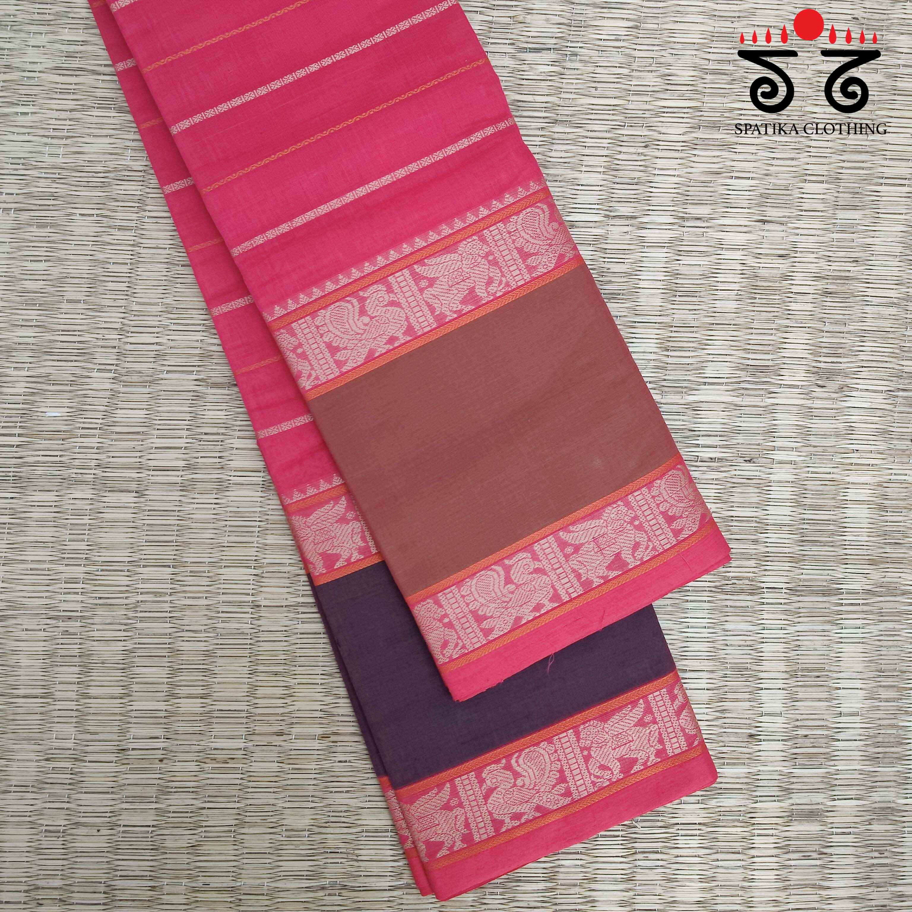 Korvai Kanchi Cotton - Handwoven Cotton Saree