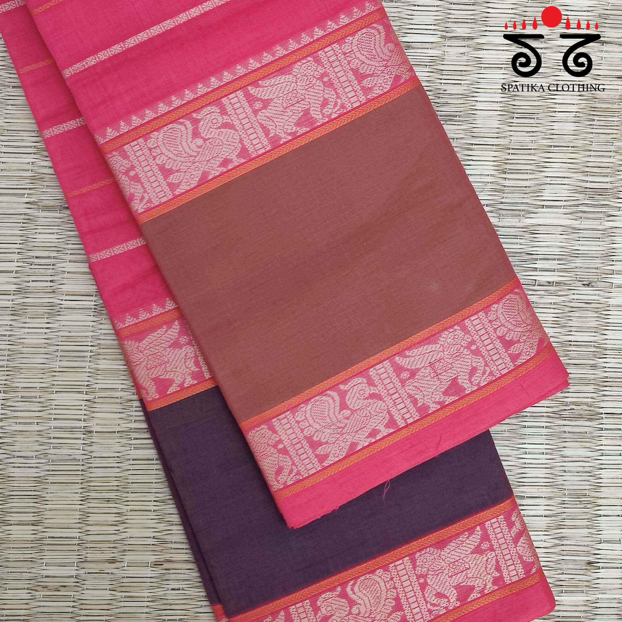 Korvai Kanchi Cotton - Handwoven Cotton Saree