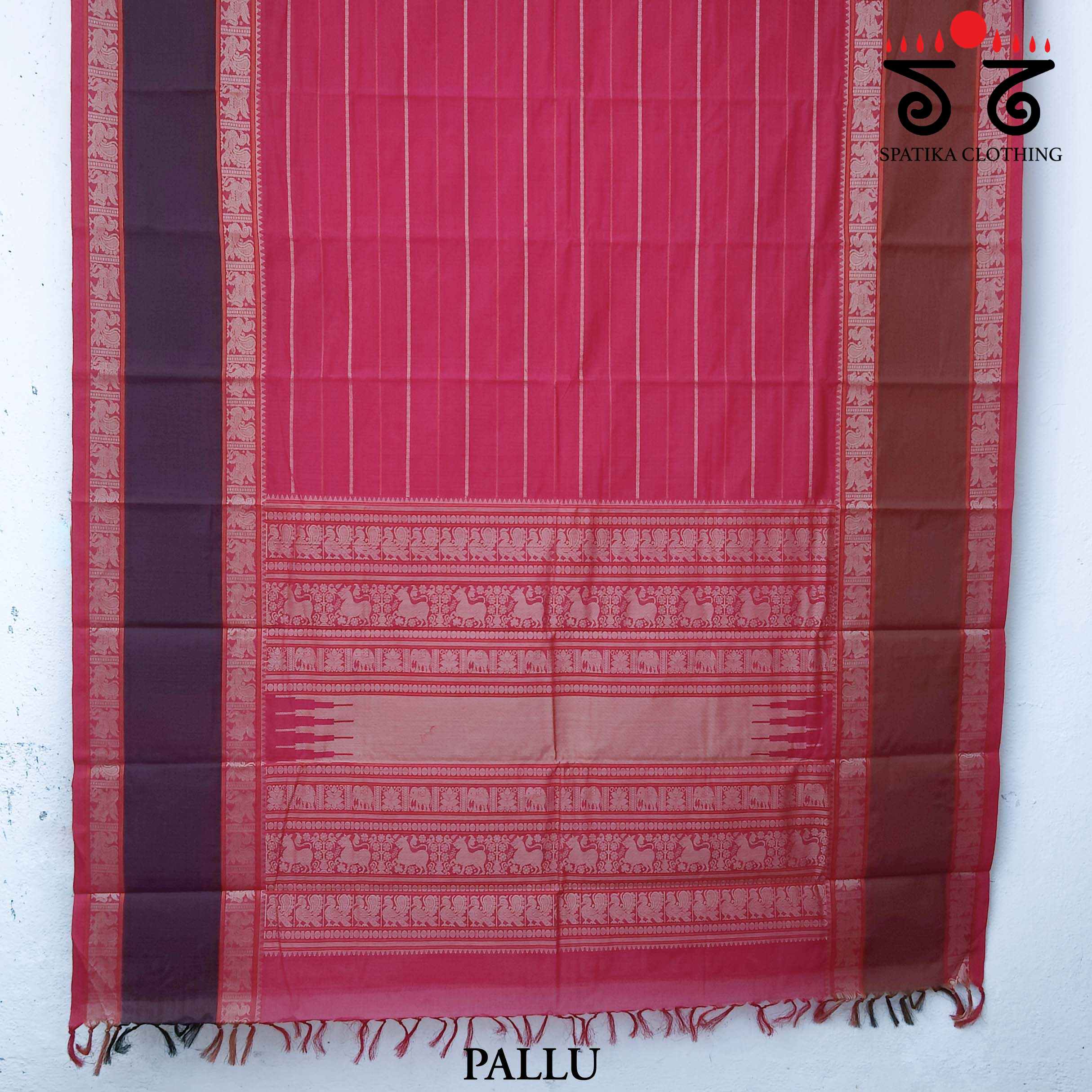 Korvai Kanchi Cotton - Handwoven Cotton Saree