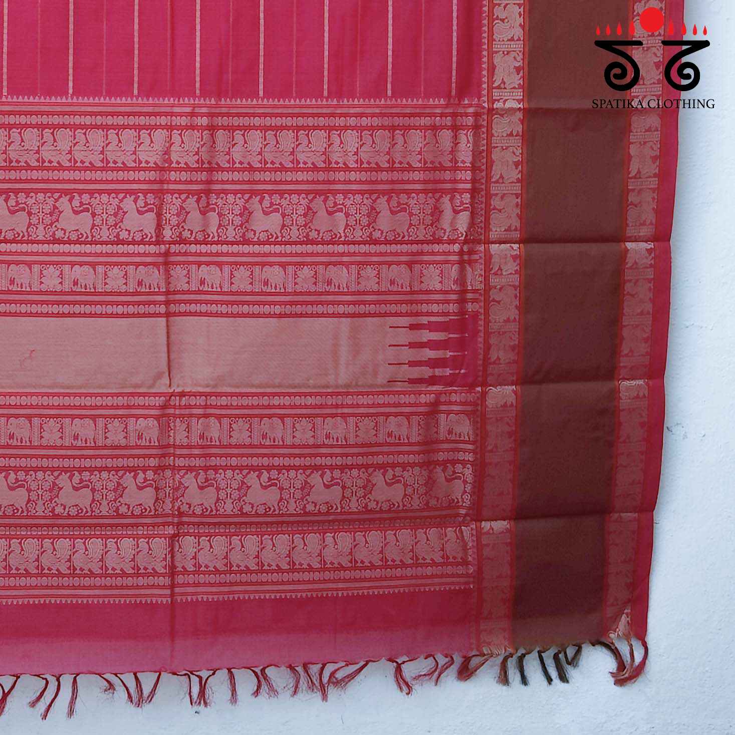 Korvai Kanchi Cotton - Handwoven Cotton Saree