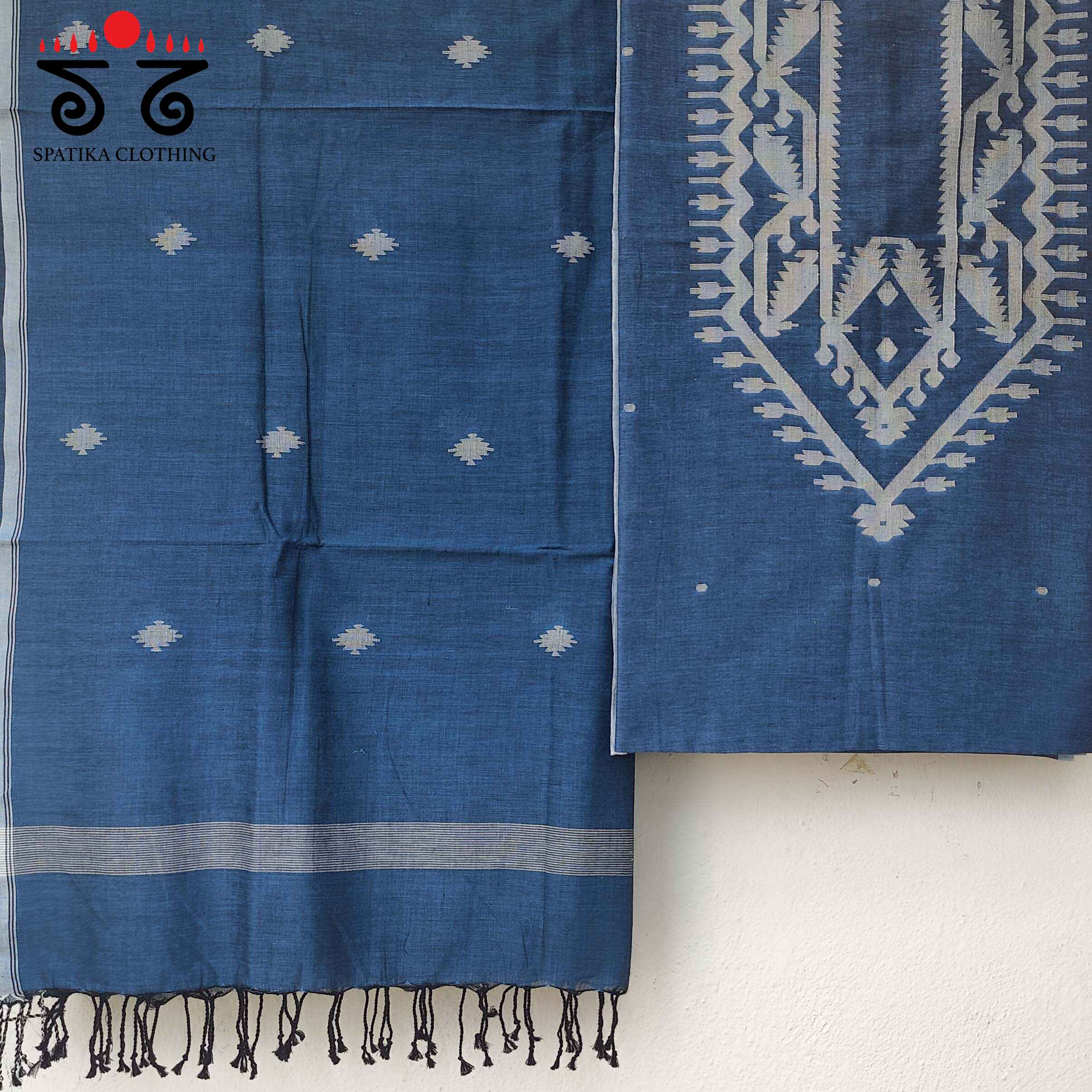 Jamdhani on Bengal Cotton Kurta Fabric - Set of Two