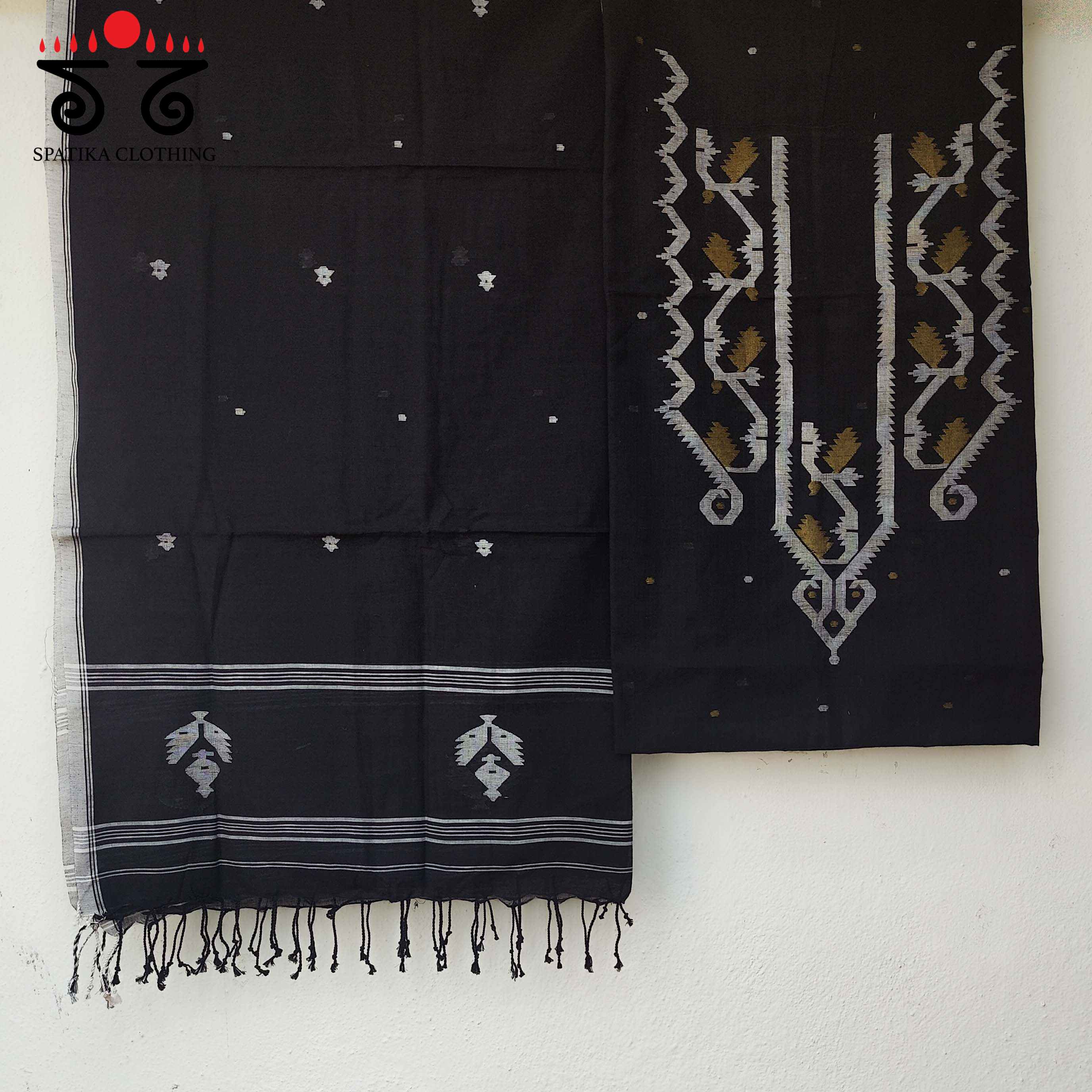 Jamdhani on Bengal Cotton Kurta Fabric - Set of Two