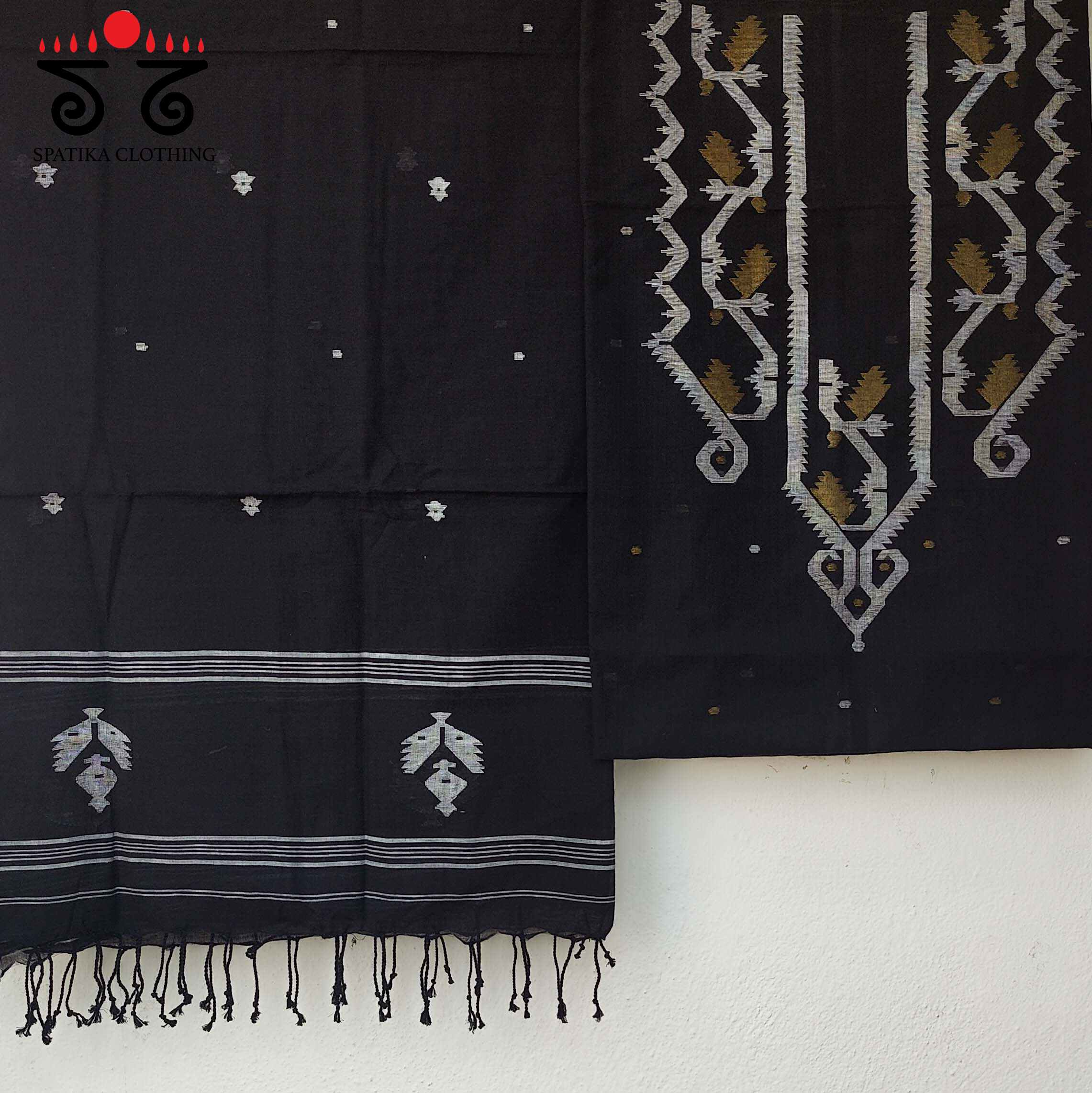 Jamdhani on Bengal Cotton Kurta Fabric - Set of Two