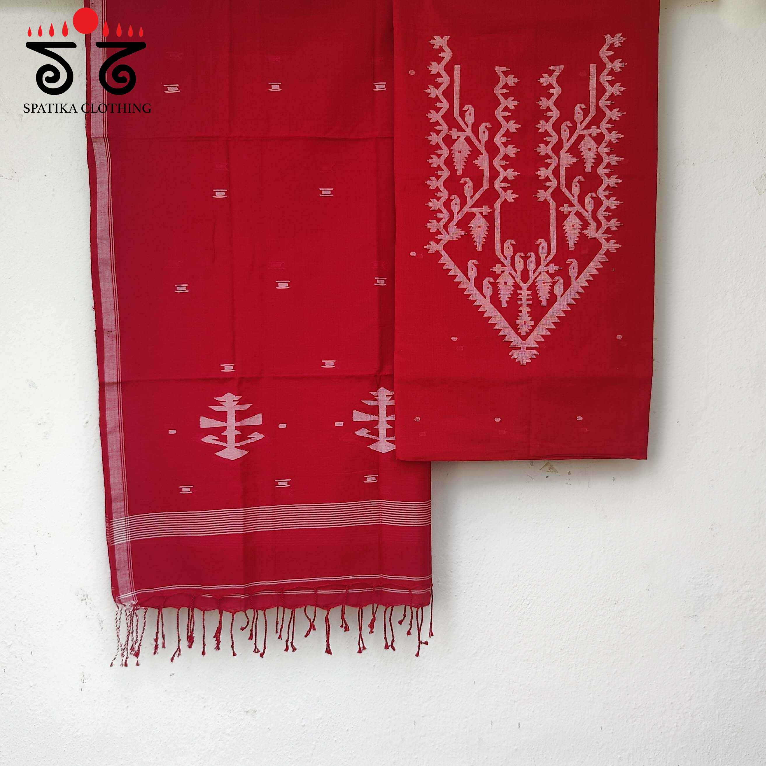 Jamdhani on Bengal Cotton Kurta Fabric - Set of Two