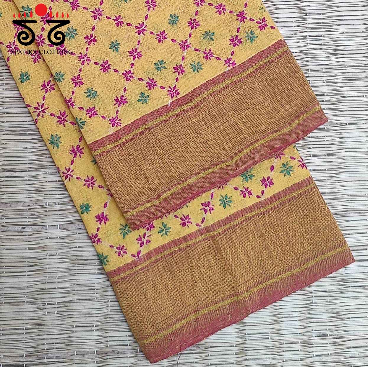 Banjara Handembroidery on Handwoven Cotton Blouse Fabric