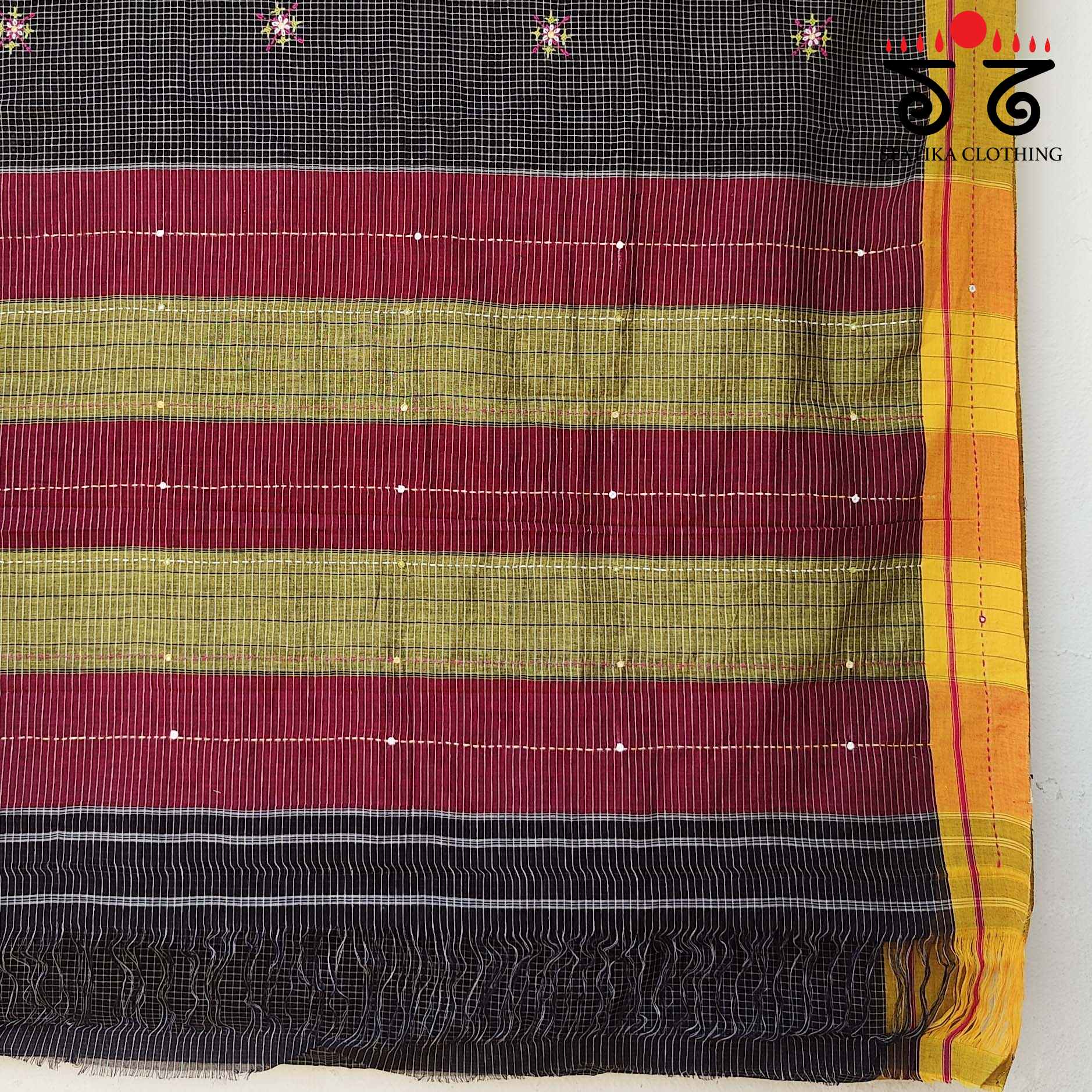Handembroidered Patteda Anchu Saree