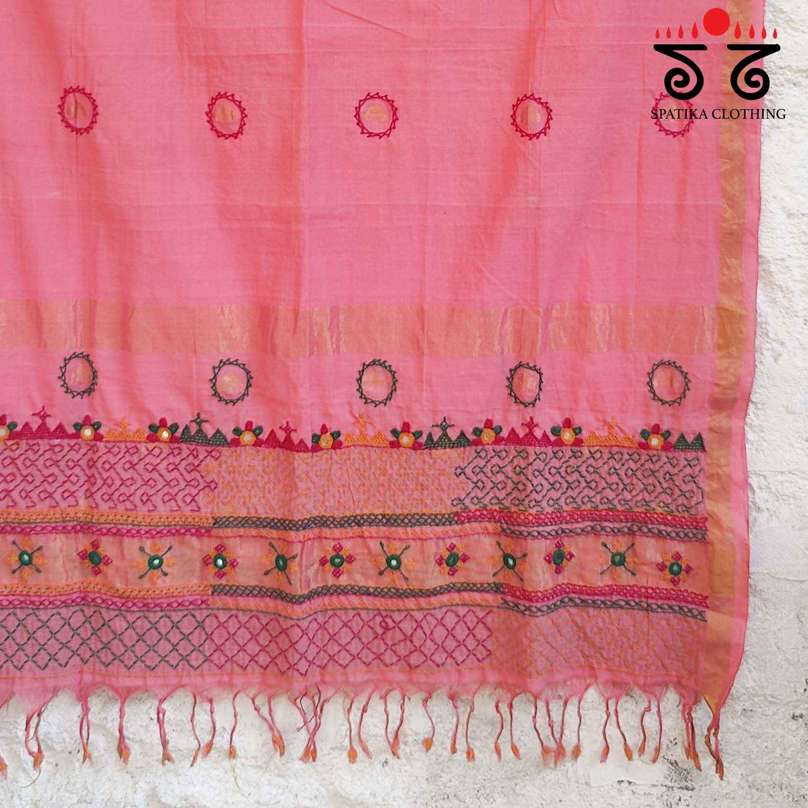 Lambani on Maheshwari Silk Cotton Dupatta