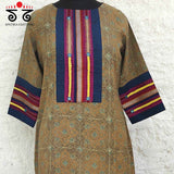 Ajrakh - Ilkal Hand Embroidered Kurta