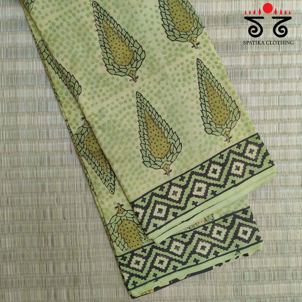 Bagru Handblock Print on Handwoven Cotton Saree