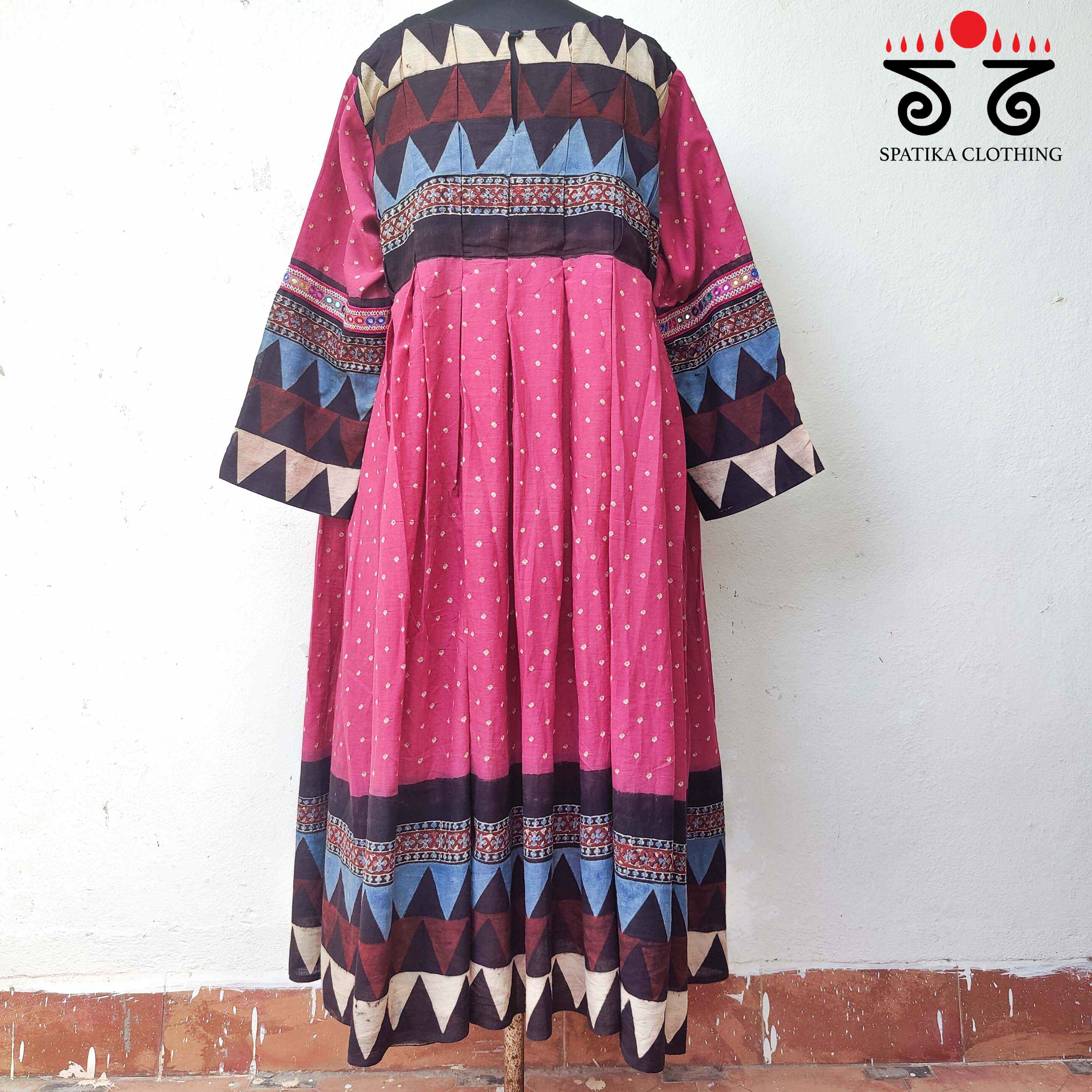 Ajrakh - Bandhani Hand Embroidery Kurta