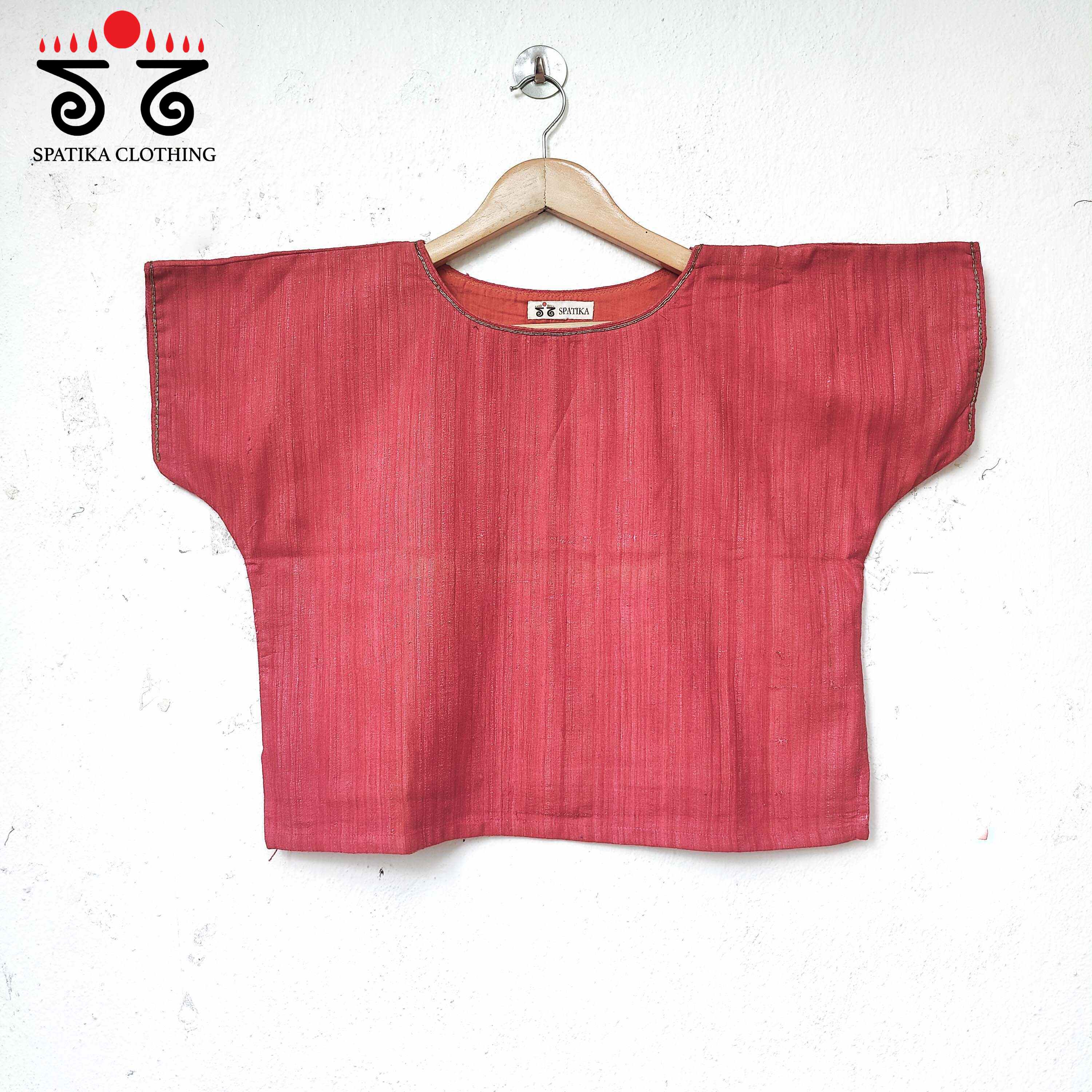 Hand - Embroidered Silk Crop Top